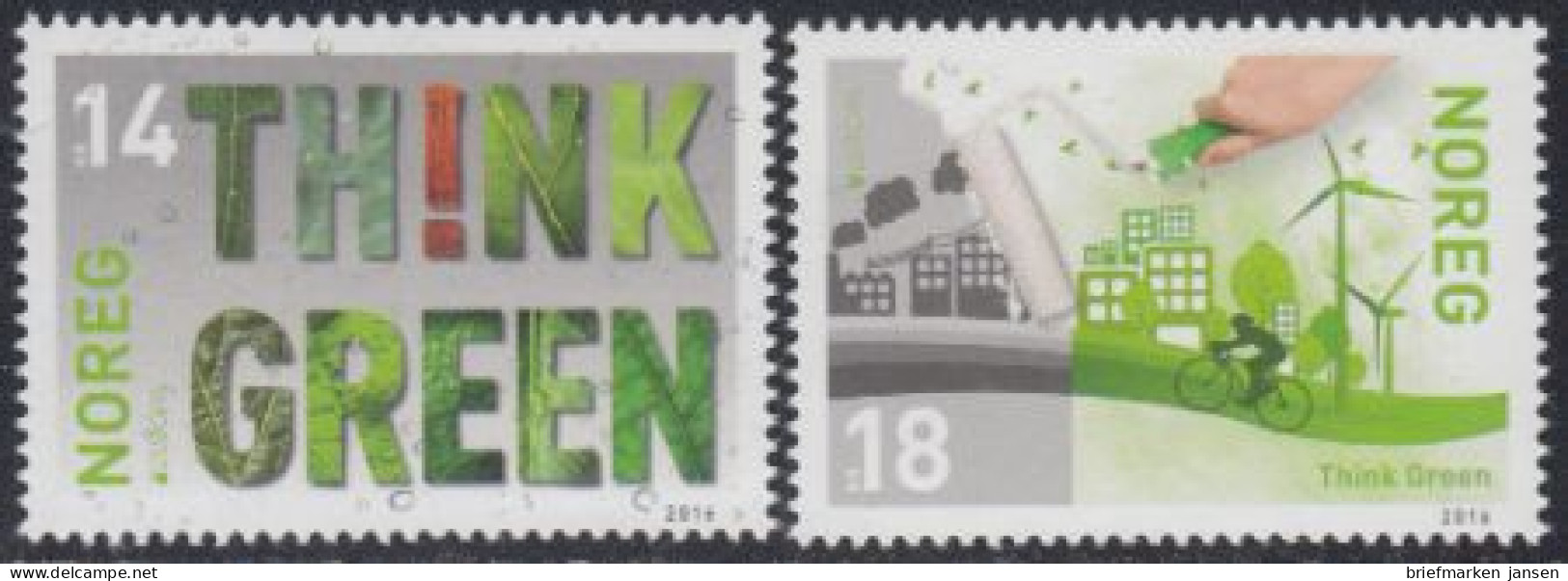 Norwegen Mi.Nr. 1912-13 Europa 16, Umweltbewusst Leben, Von Grau Zu Grün (2 W.) - Ongebruikt