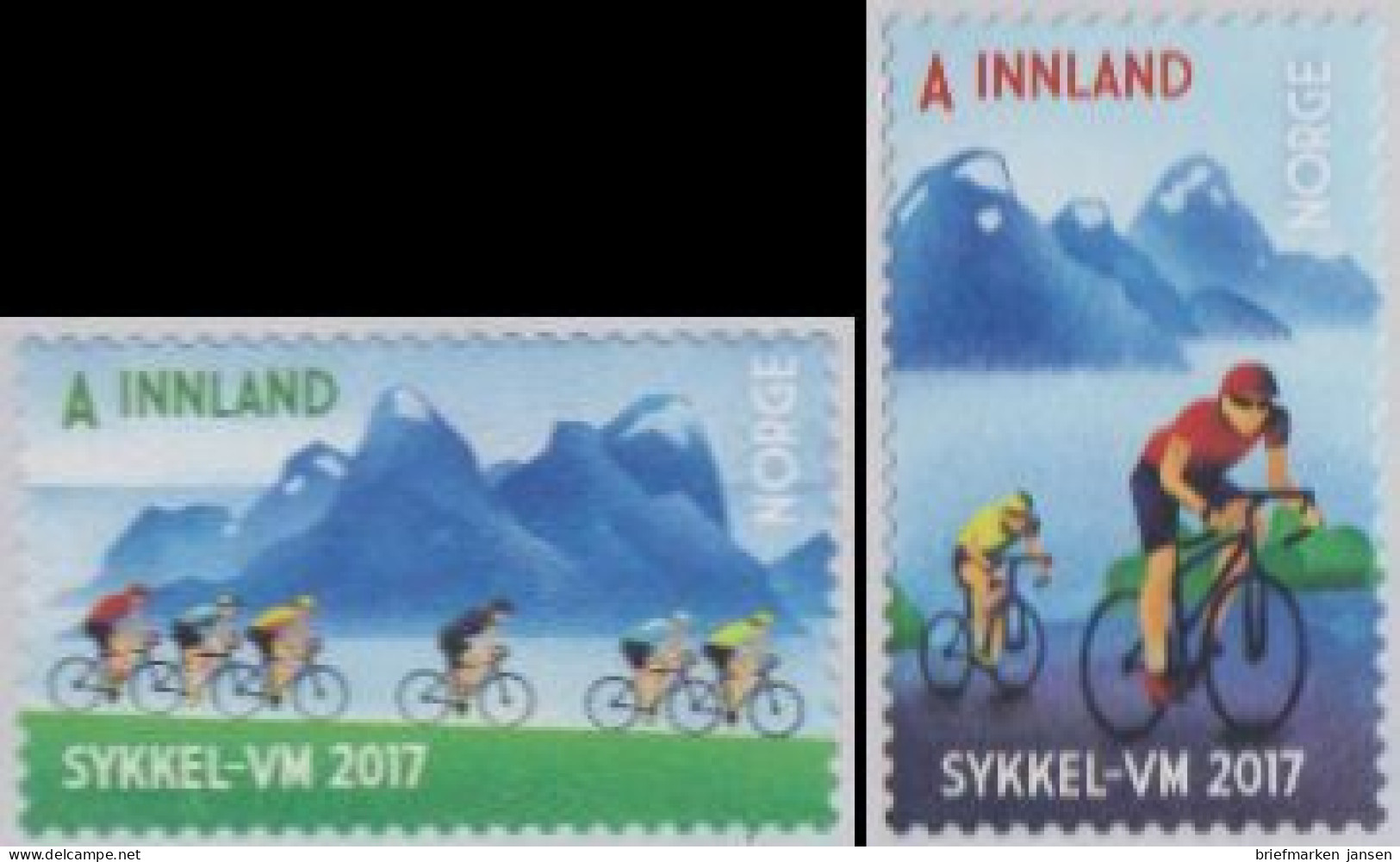 Norwegen MiNr. 1941-42 Straßen-Rad-WM, Skl (2 Werte) - Unused Stamps