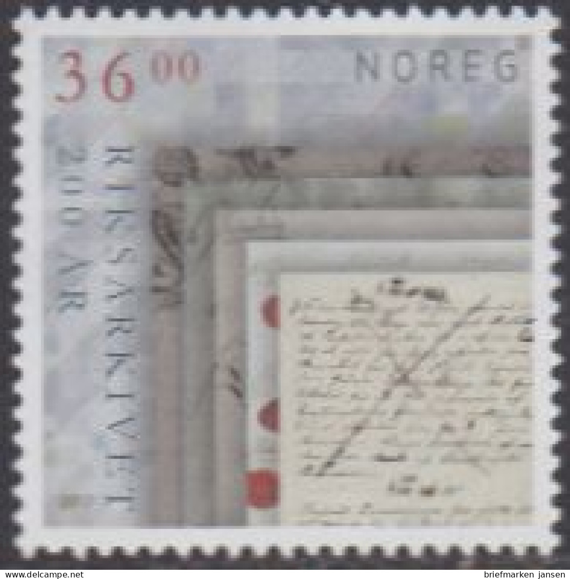 Norwegen MiNr. 1937 Reichsarchiv, Entwurf Des Grundgesetzes (36,00) - Nuovi