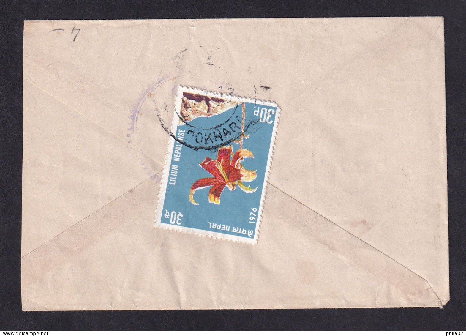 NEPAL - Envelope Sent From Nepal, Additional Franked With One Stamp / 2 Scans - Nepal