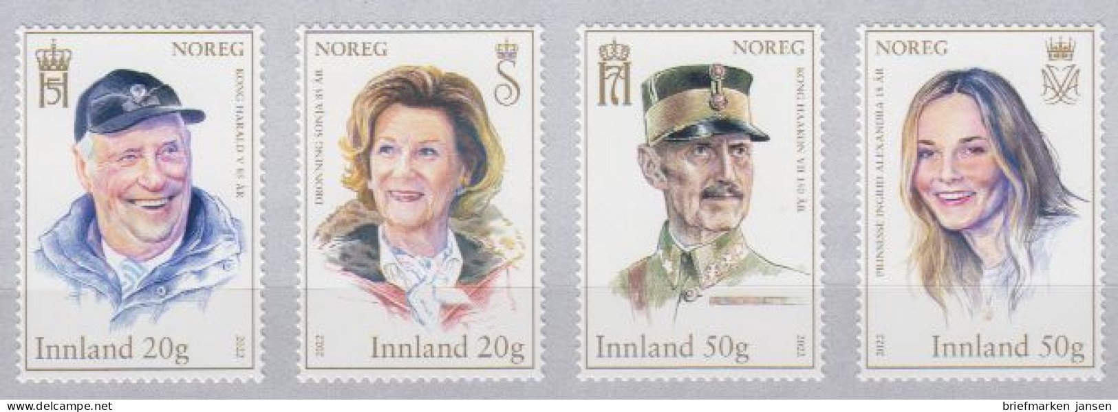 Norwegen Mi.Nr. 2072-2075 Königliche Jubiläen Skl. - Neufs