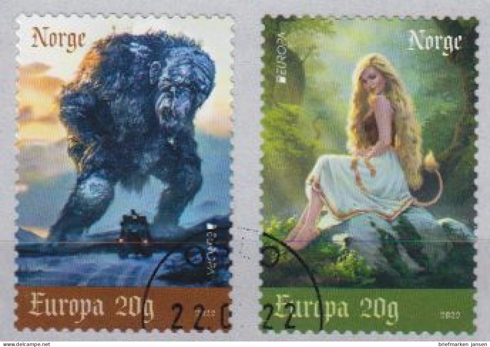 Norwegen Mi.Nr. 2070-2071 Europa 2022 Geschichten Und Mythen Skl. (2 Werte) - Used Stamps