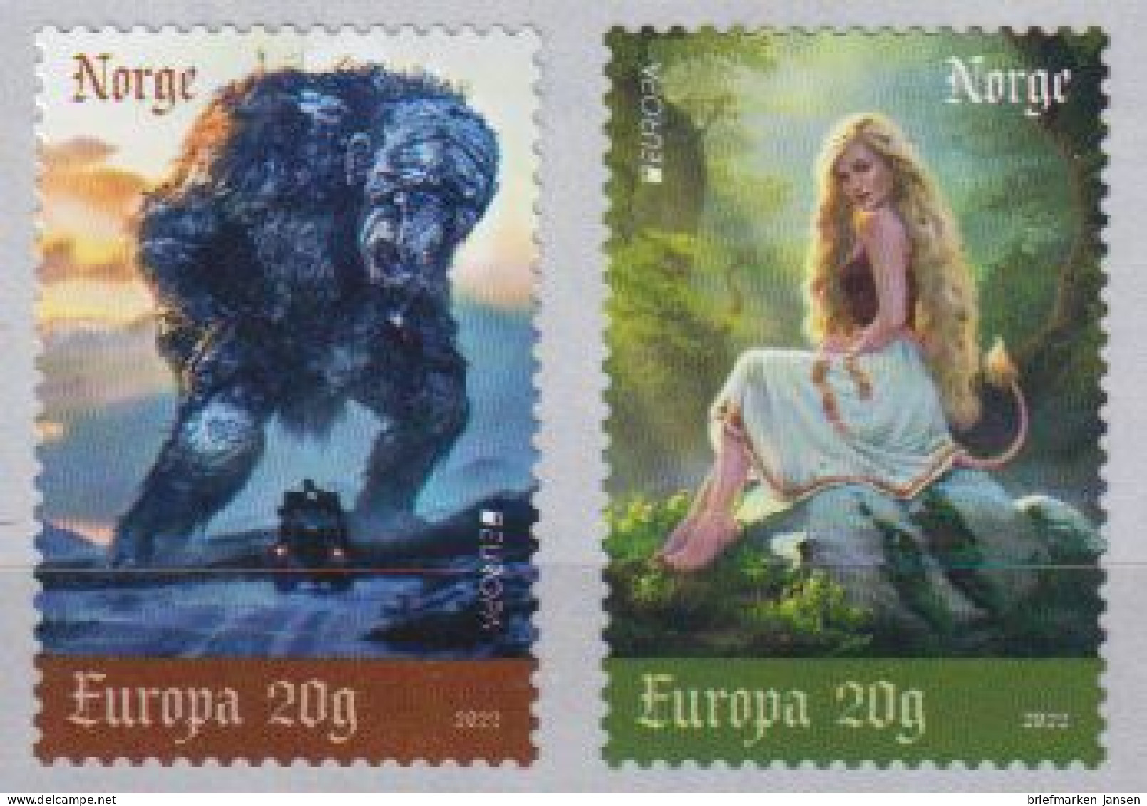 Norwegen Mi.Nr. 2070-2071 Europa 2022 Geschichten Und Mythen Skl. (2 Werte) - Neufs