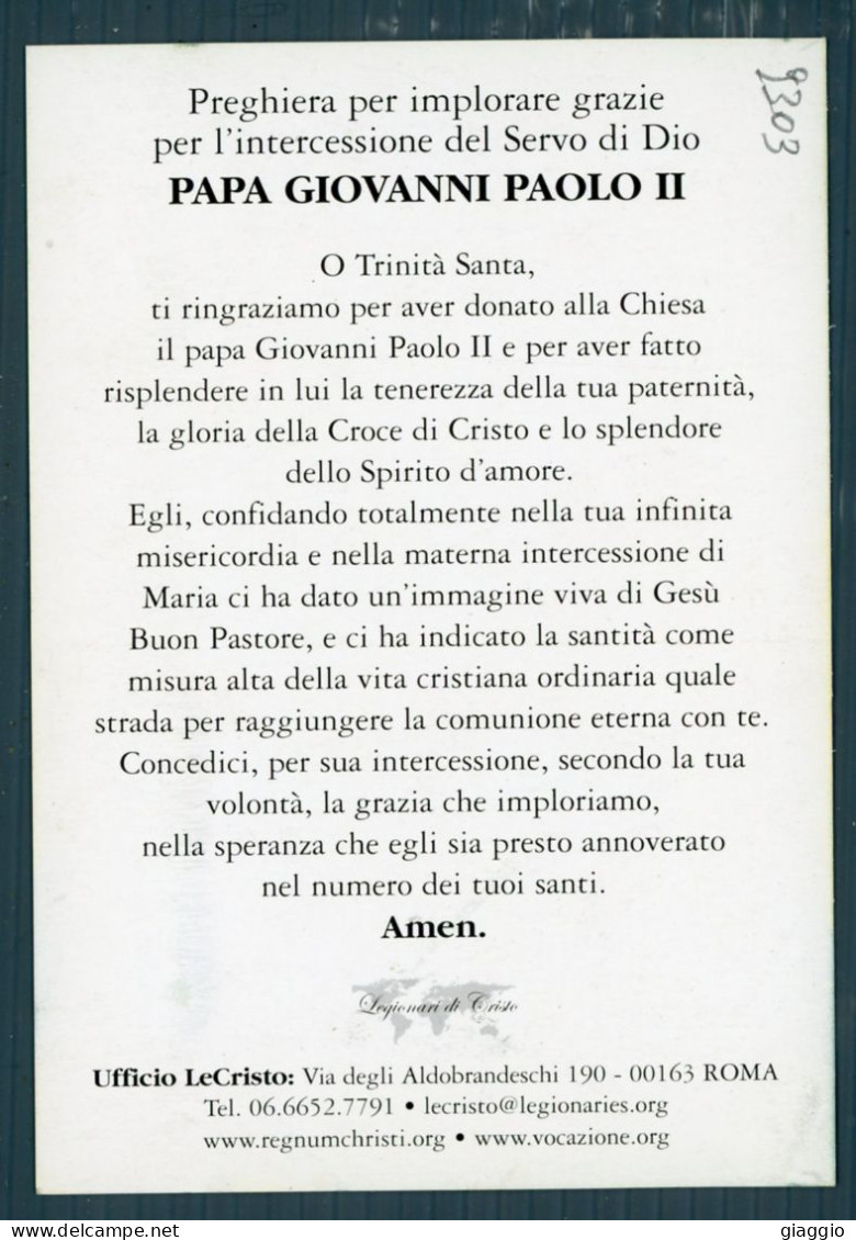 °°° Santino N. 9303 - Giovanni Paolo Ii °°° - Religion &  Esoterik