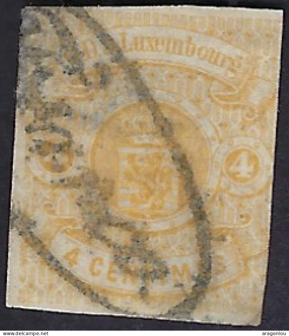 Luxembourg - Luxemburg - Timbres  Armoiries  1859   4c.   Cachet Rare    France    Michel 5b   VC. 230,- - 1859-1880 Armarios