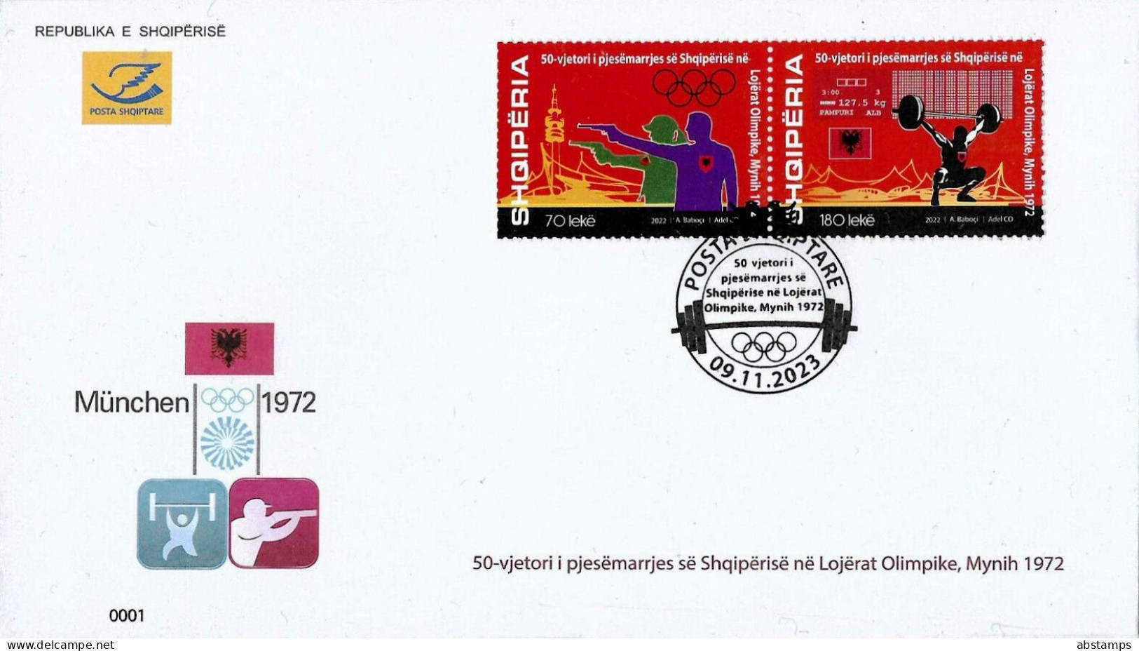 Albania Stamps 2022. 50 Anniv. Of The Olympic Games Mynih 1972. FDC MNH - Albanien