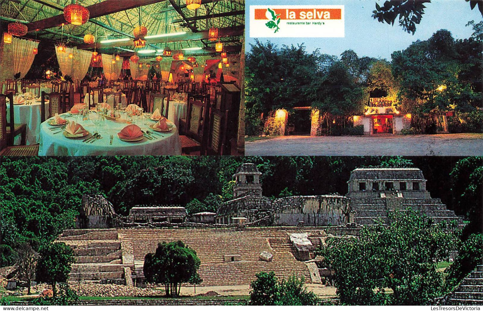 MEXIQUE - Zona Arqueologica De Palenque Y Restaurante La Selva - Palenque Chiapas México - Multi-vues - Carte Postale - Mexico