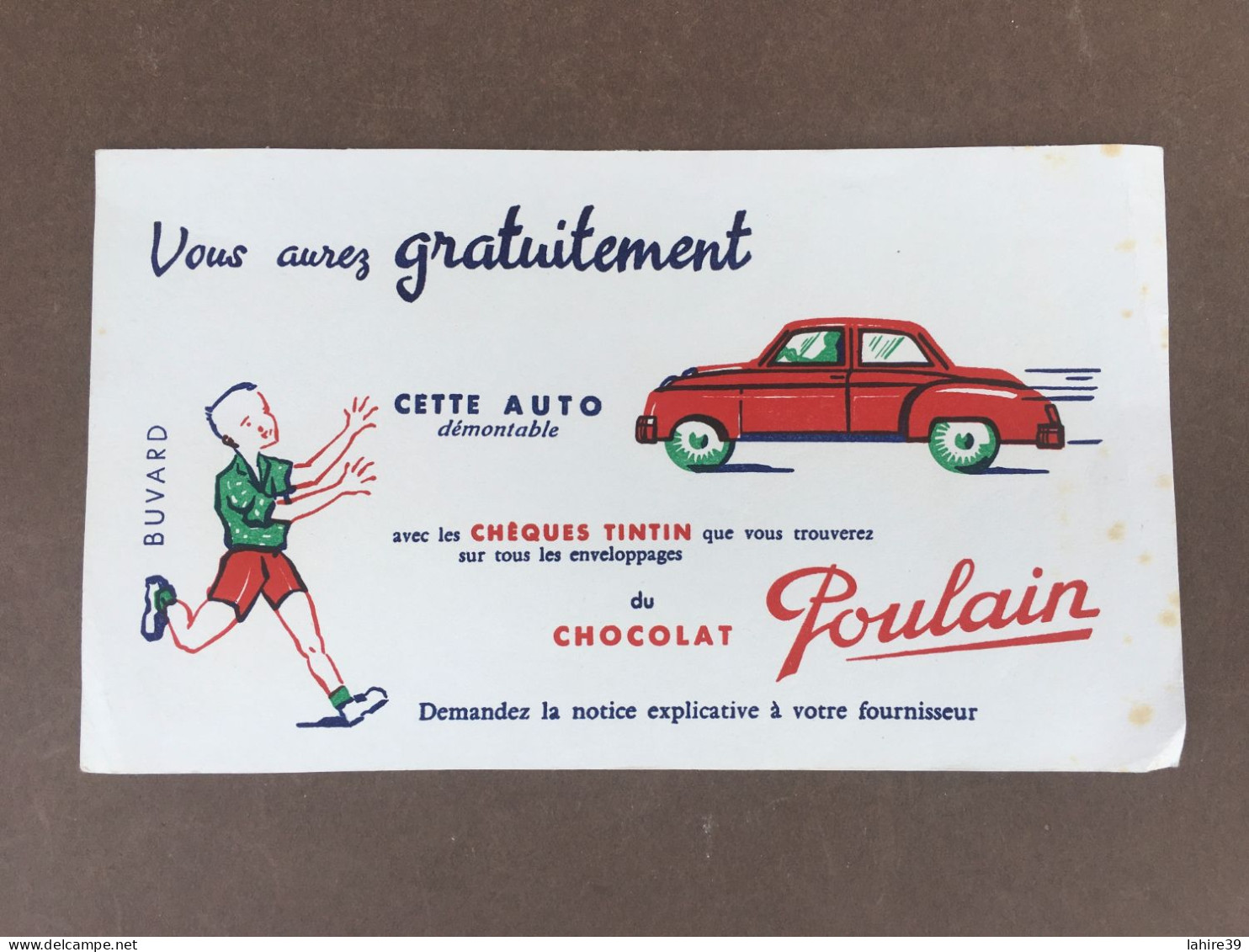 Buvard / Chèques Tintin / Chocolat Poulain / Publicité - Food