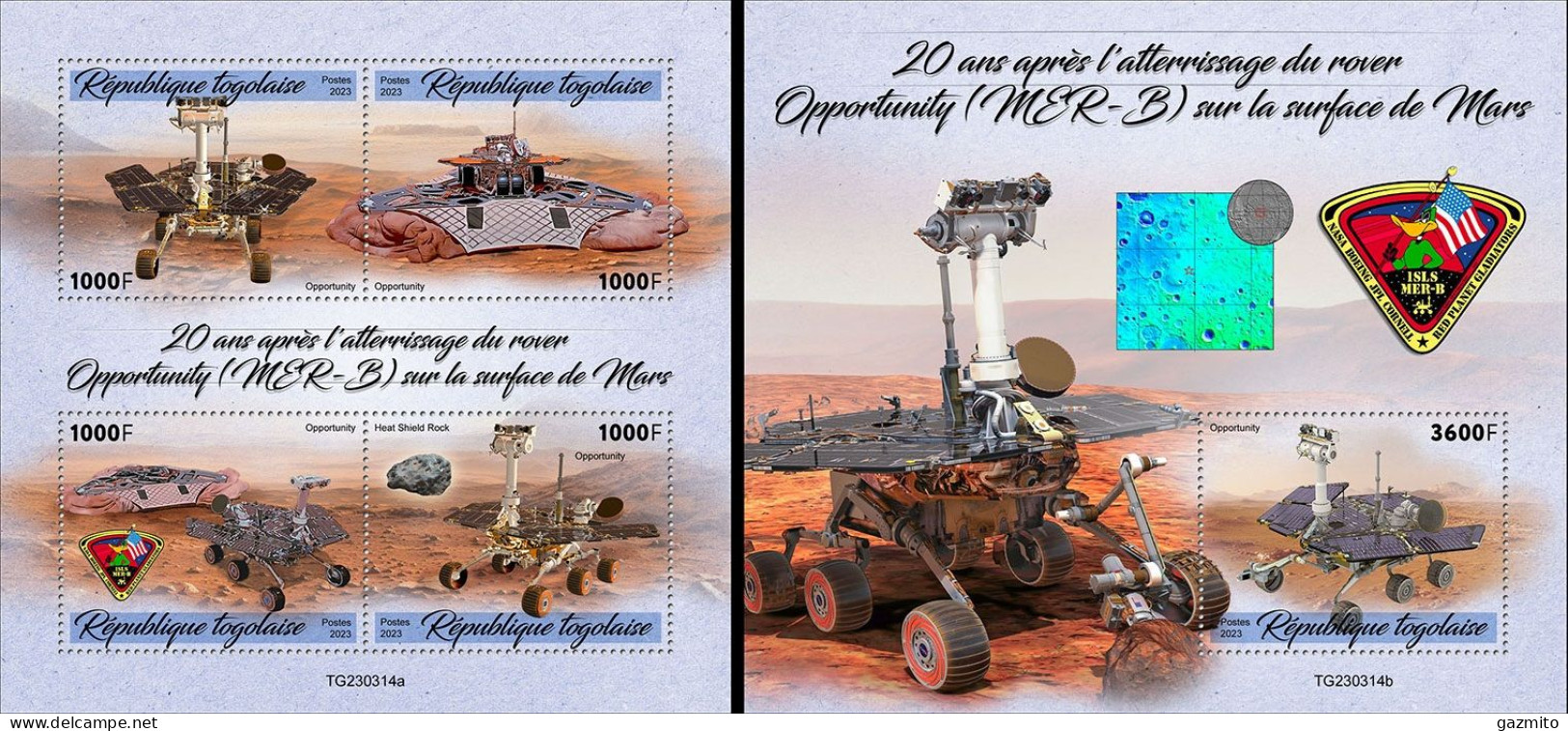 Togo 2023, Space, Mars Explorers, 4val In BF +BF - Afrique