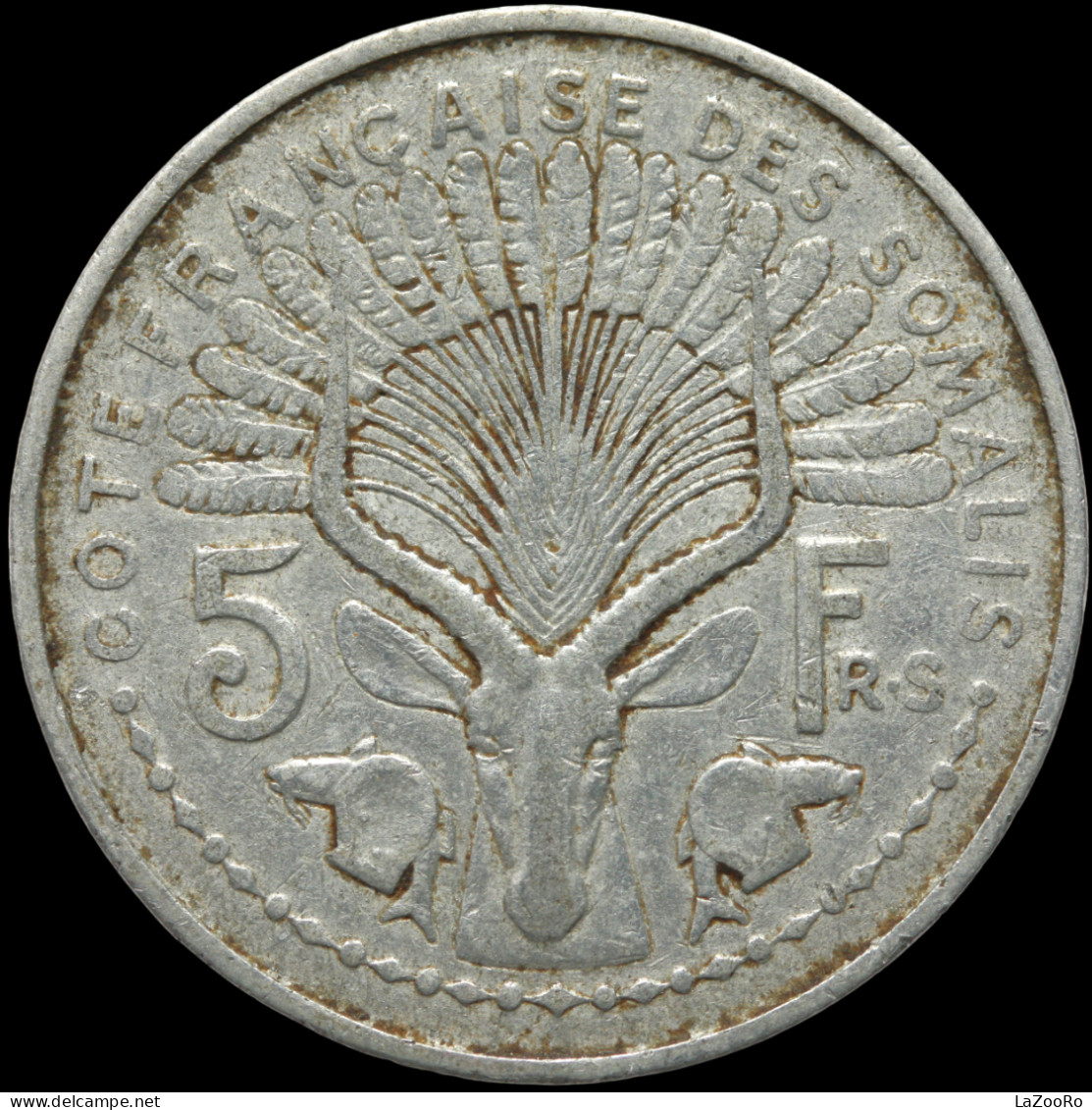 LaZooRo: French Somaliland 5 Francs 1948 VF - Französische Somaliküste