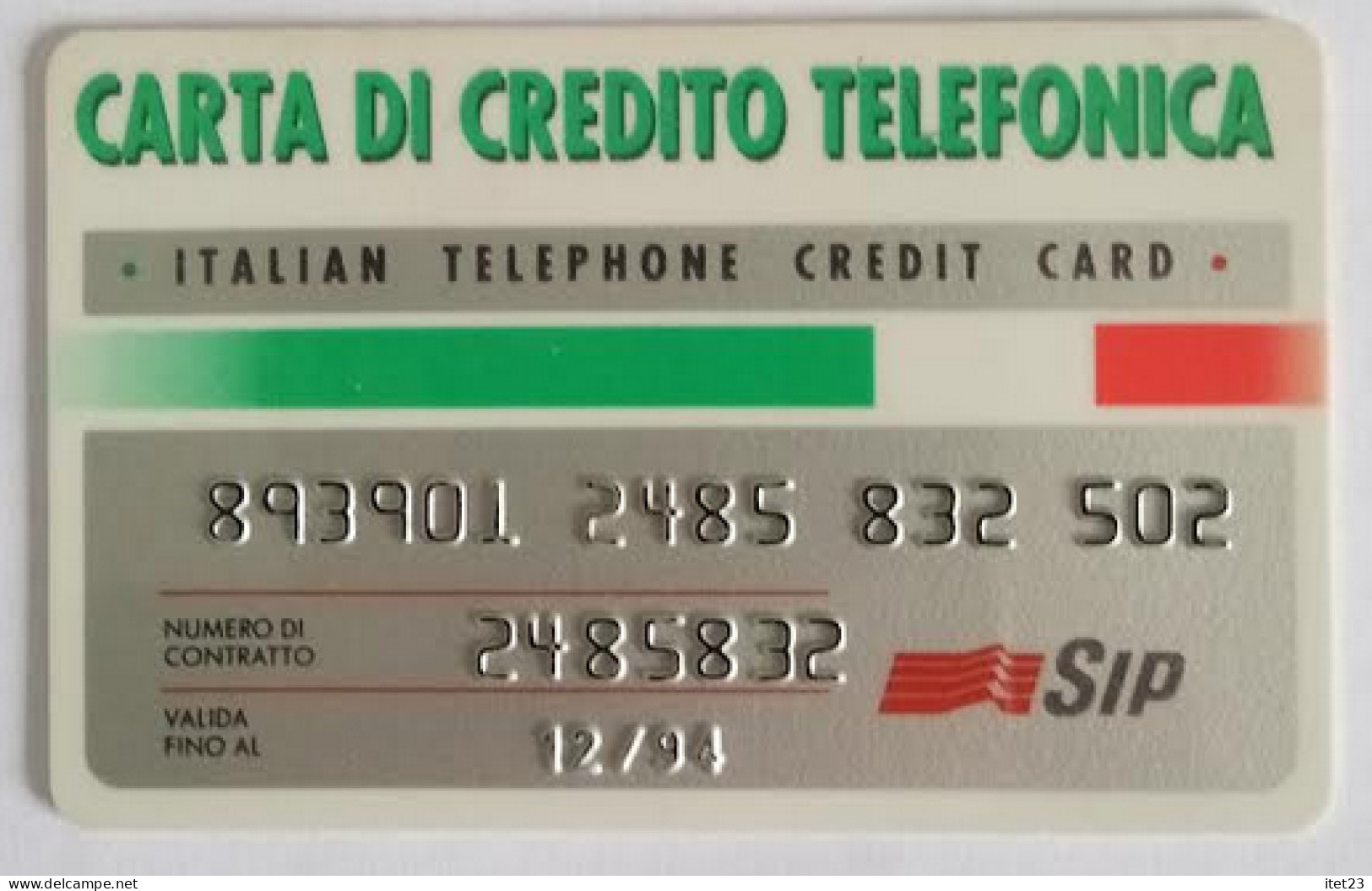 SCHEDA TELEFONICA ITALIANA - USI SPECIALI-CARTA DI CREDITO SIP 12/84 - C&C 4016 - Collezioni