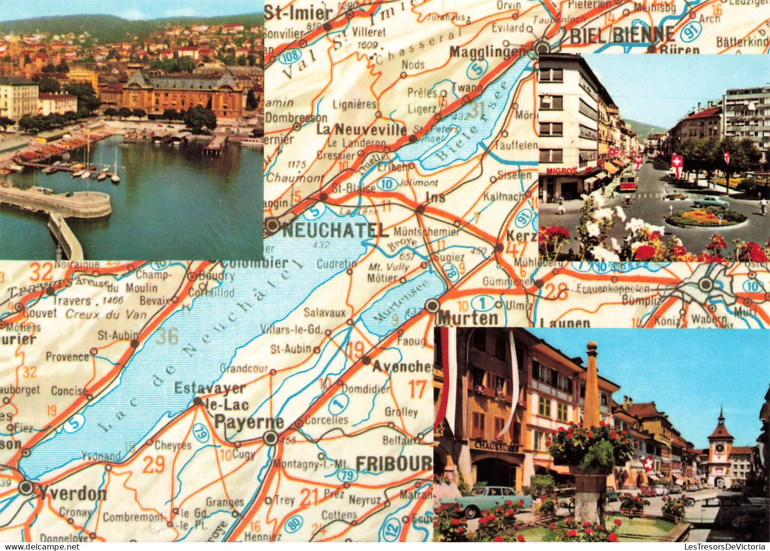 SUISSE - Les Trois Lacs - Bienne - Neuchâtel - Morat - Multi-vues - Animé - Carte Postale - Neuchâtel