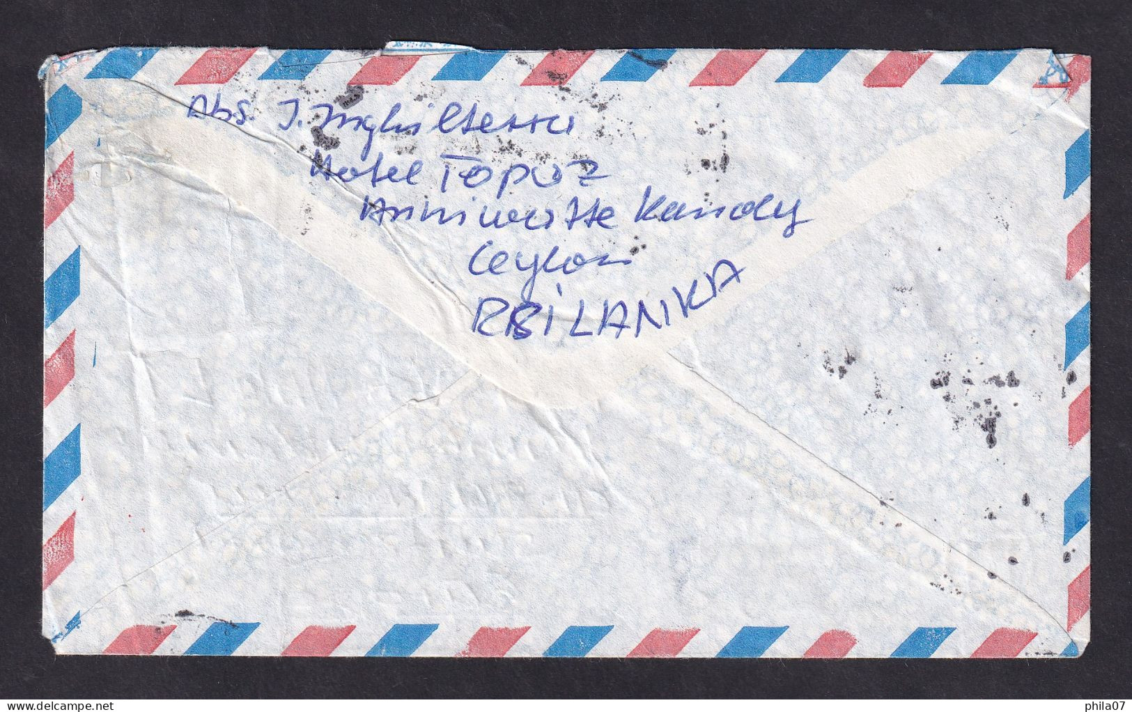 SRI LANKA - Envelope Sent Via Air Mail From Sri Lanka To Switzerland, Nice Franking / 2 Scans - Sri Lanka (Ceylan) (1948-...)