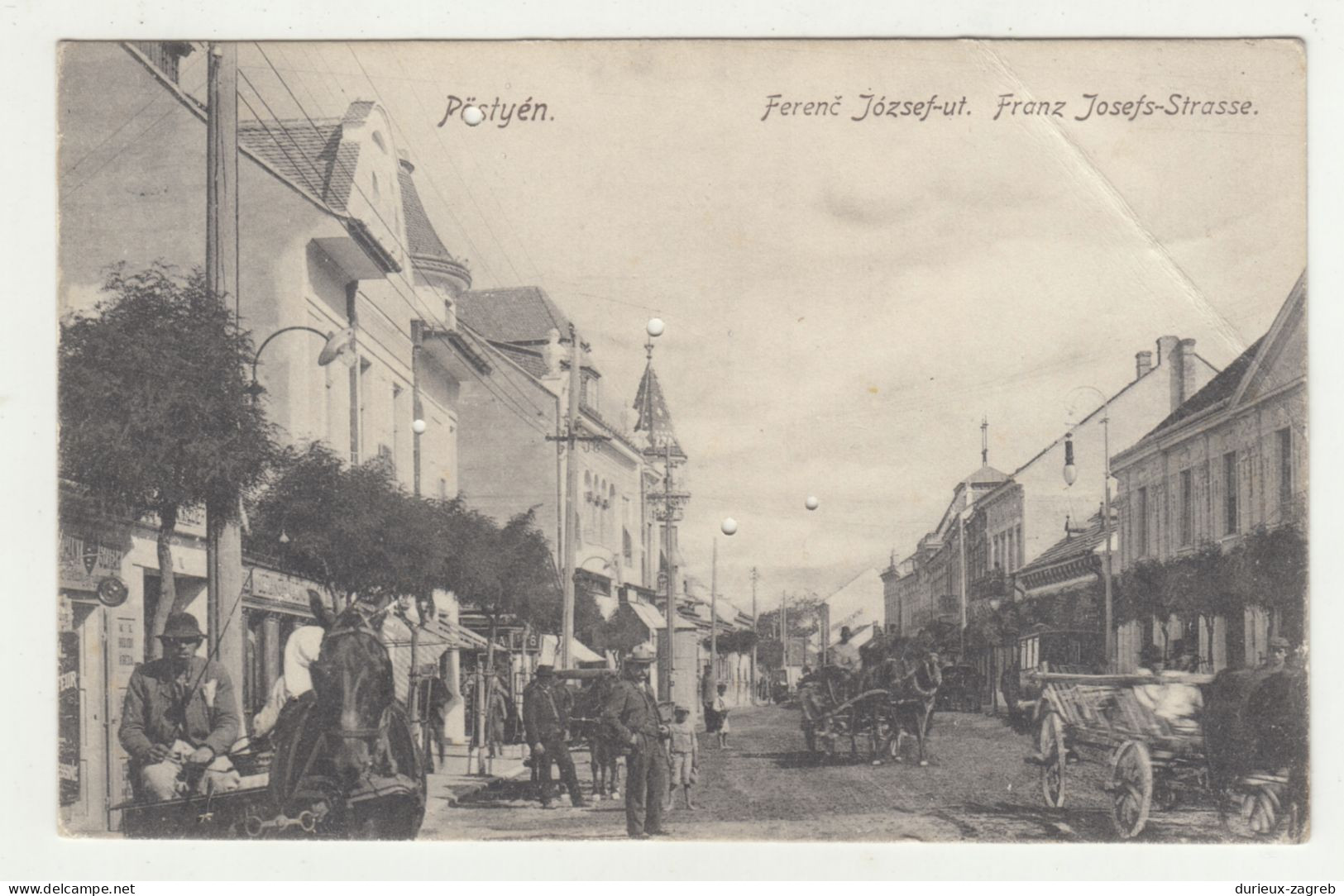 Pöstyén (Piešťany) Franz Josefs-Strasse Old Postcard Posted 1911 B240503 - Slowakije