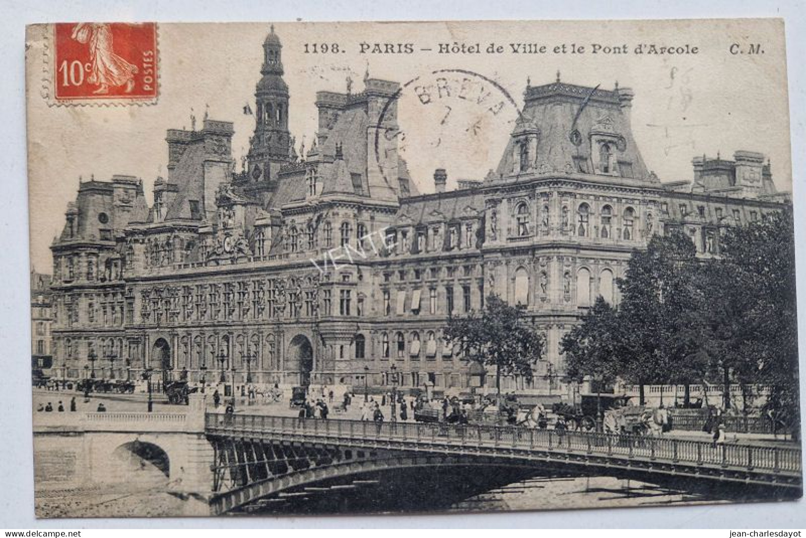 Carte Postale PARIS : Hôtel De Ville, Pont D'A - Andere Monumenten, Gebouwen