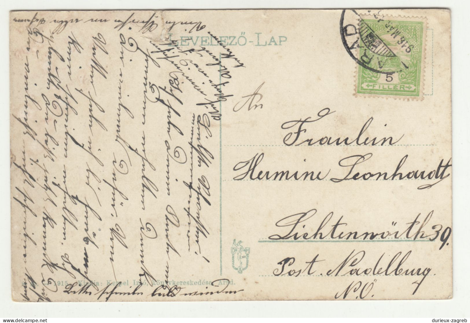 Arad, Várkapu Old Postcard Posted 1916 B240503 - Rumania