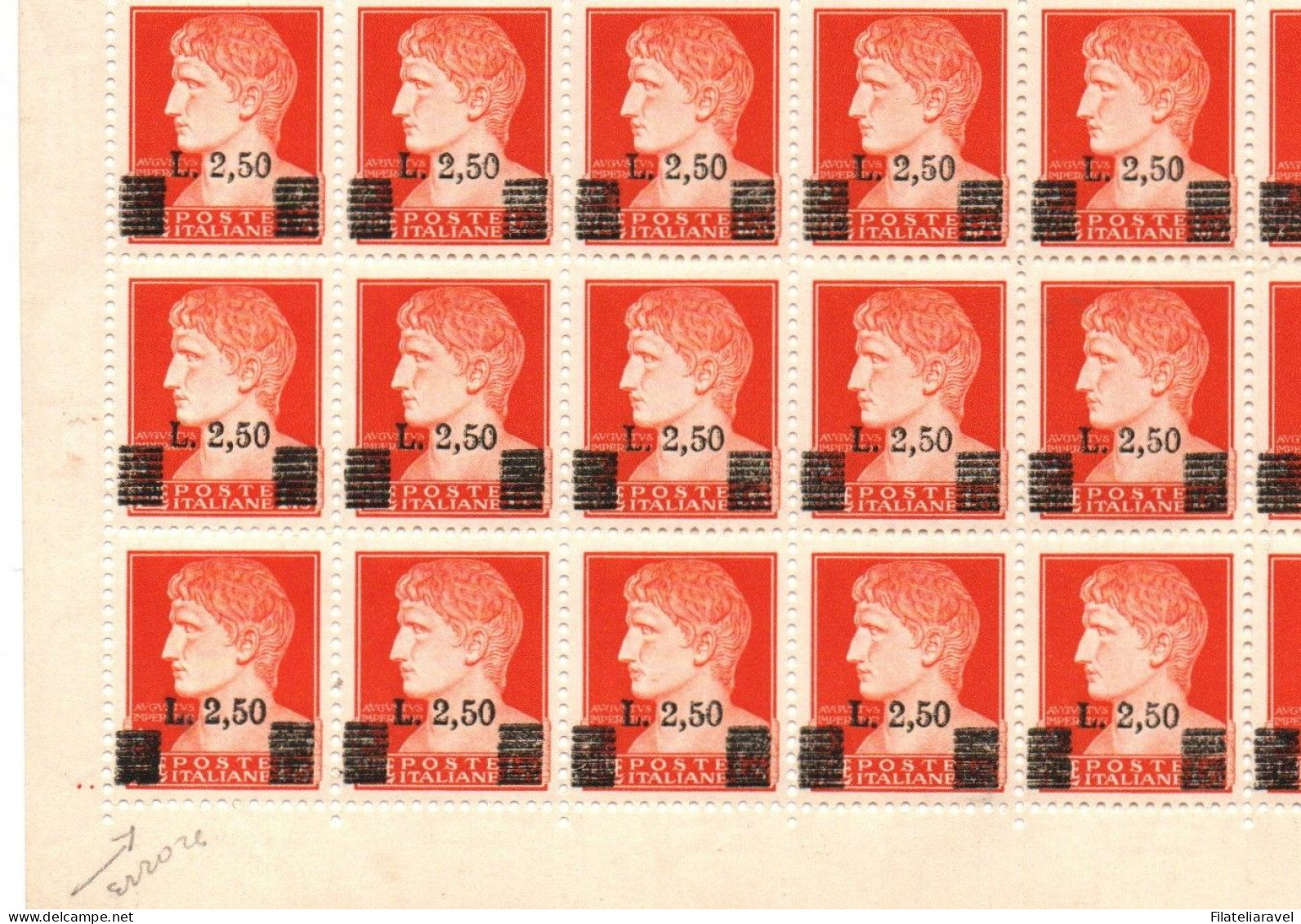 LUOGOTENENZA  - 1945 Catalogo Sassone N. 523+ 525 Fogli Interi + Varietà - Neufs