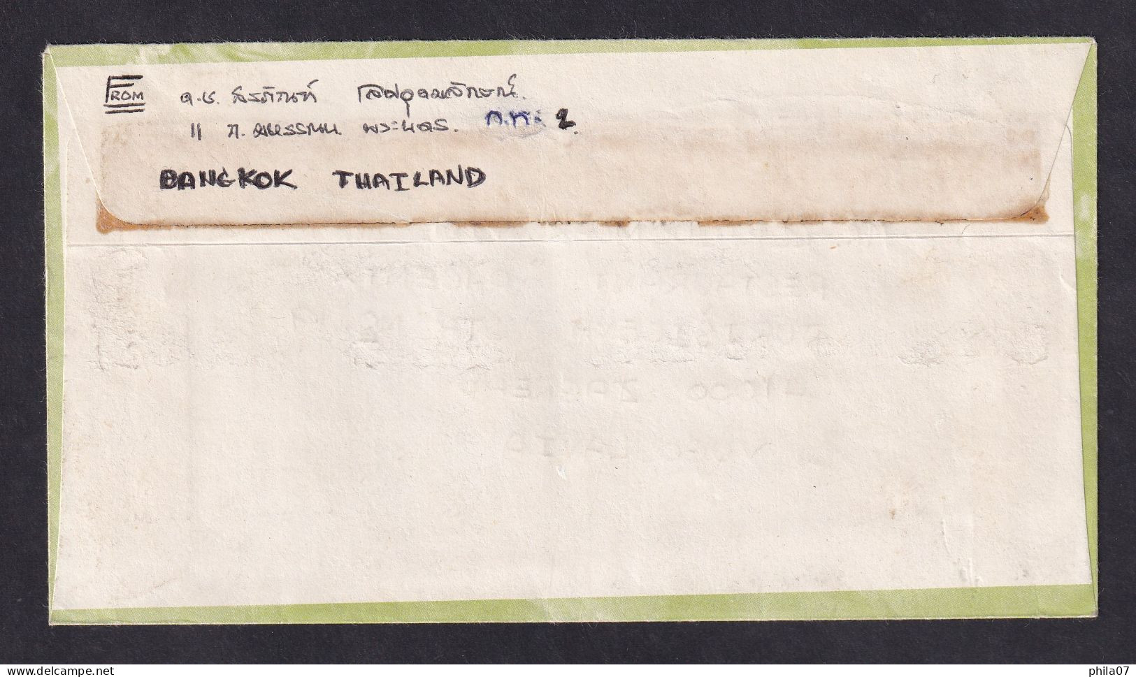 THAILAND - Envelope Sent Via Air Mail From Thailand To Zagreb, Nice Envelope / 2 Scans - Thaïlande