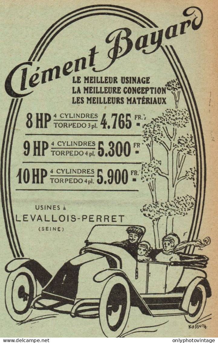 Automobili Clément Bayard - Pubblicità D'epoca - 1914 Old Advertising - Advertising
