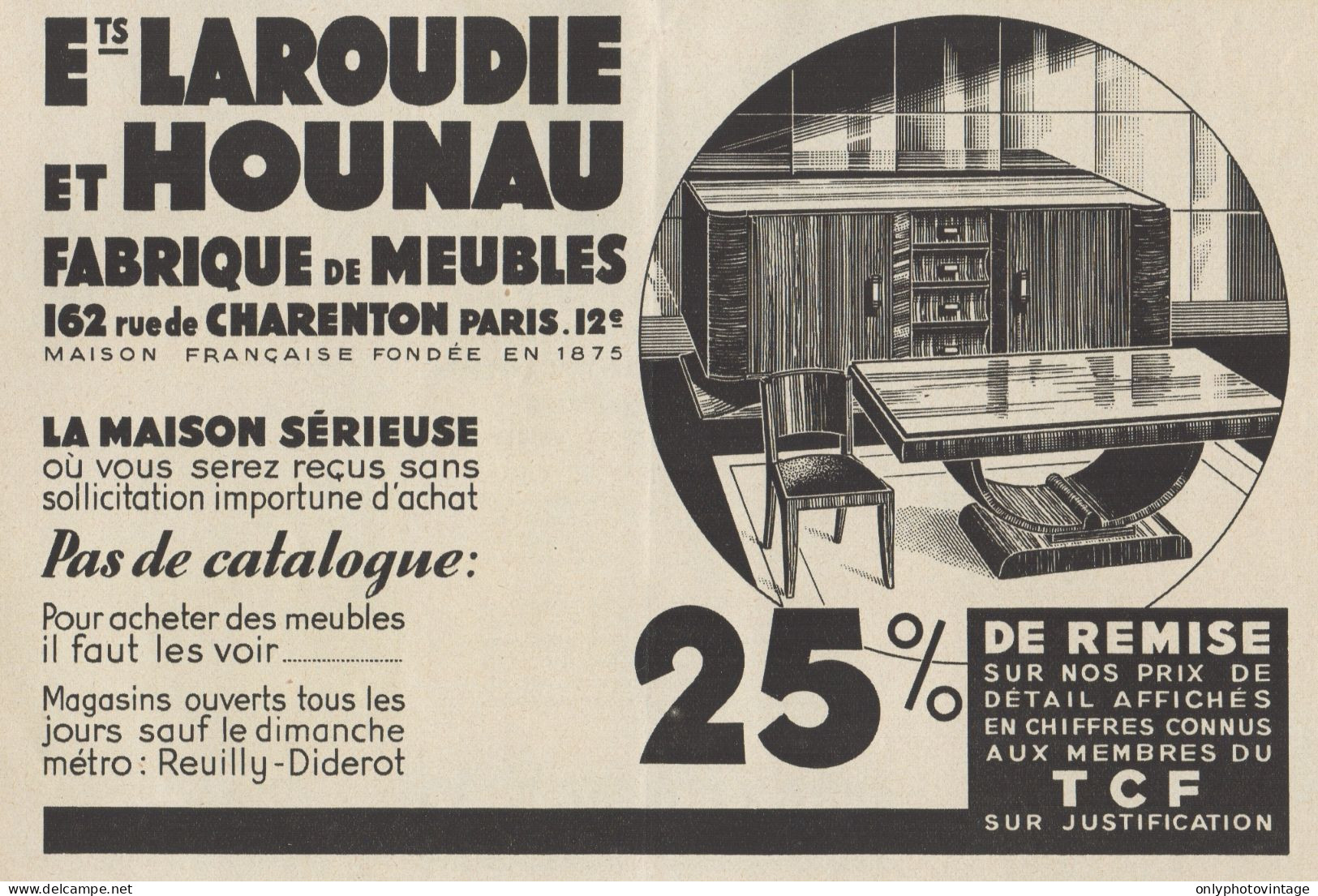 Meubles LAROUDIE Et HOUNAU - Pubblicità D'epoca - 1936 Old Advertising - Advertising