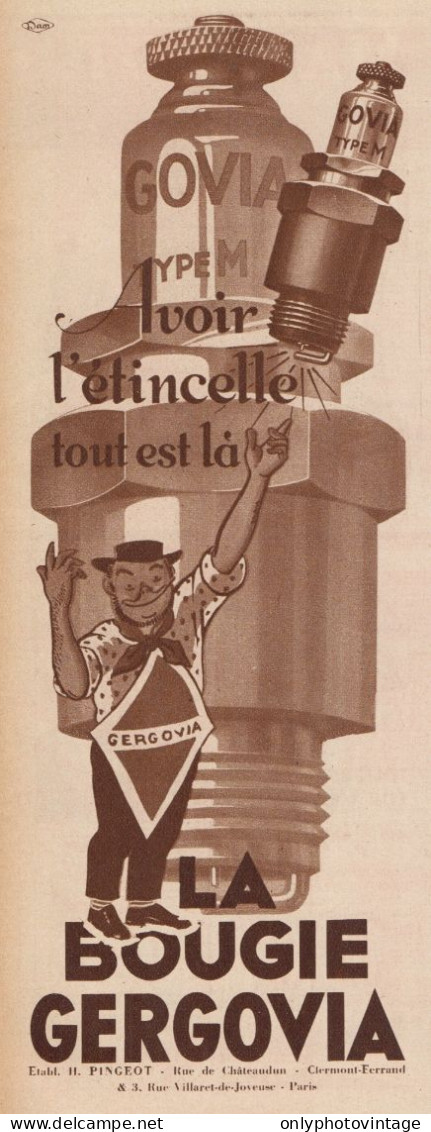 Bougie GERGOVIA - Pubblicità D'epoca - 1935 Old Advertising - Advertising