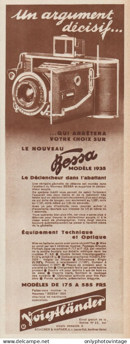 Voigtlander - BESSA - Pubblicità D'epoca - 1935 Old Advertising - Advertising