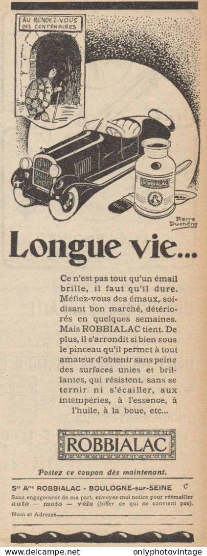 ROBBIALAC - Longue Vie... - Pubblicità D'epoca - 1928 Old Advertising - Advertising