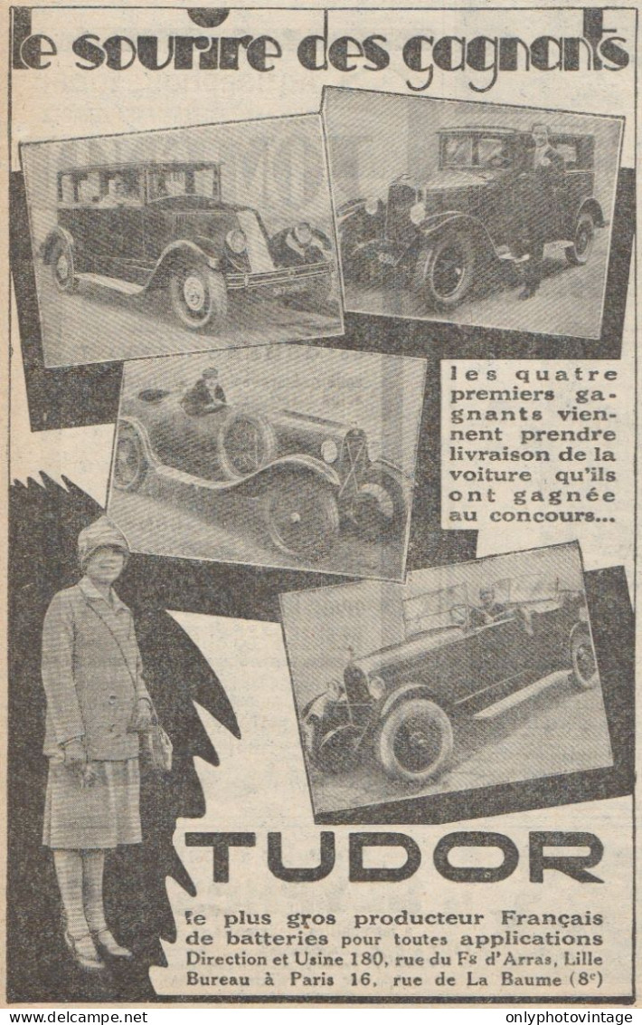Batteries TUDOR - Pubblicità D'epoca - 1928 Old Advertising - Publicités