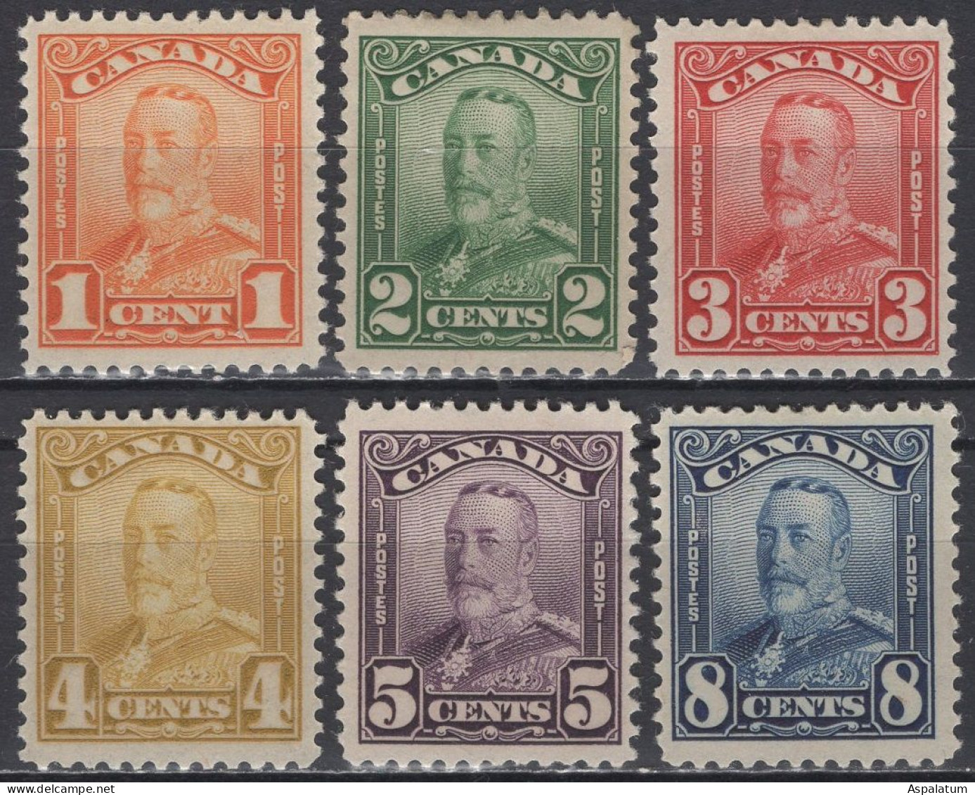Canada - Definitives - Set Of 6 - KGV - Mi 128A~133A - 1928/29 - Unused Stamps