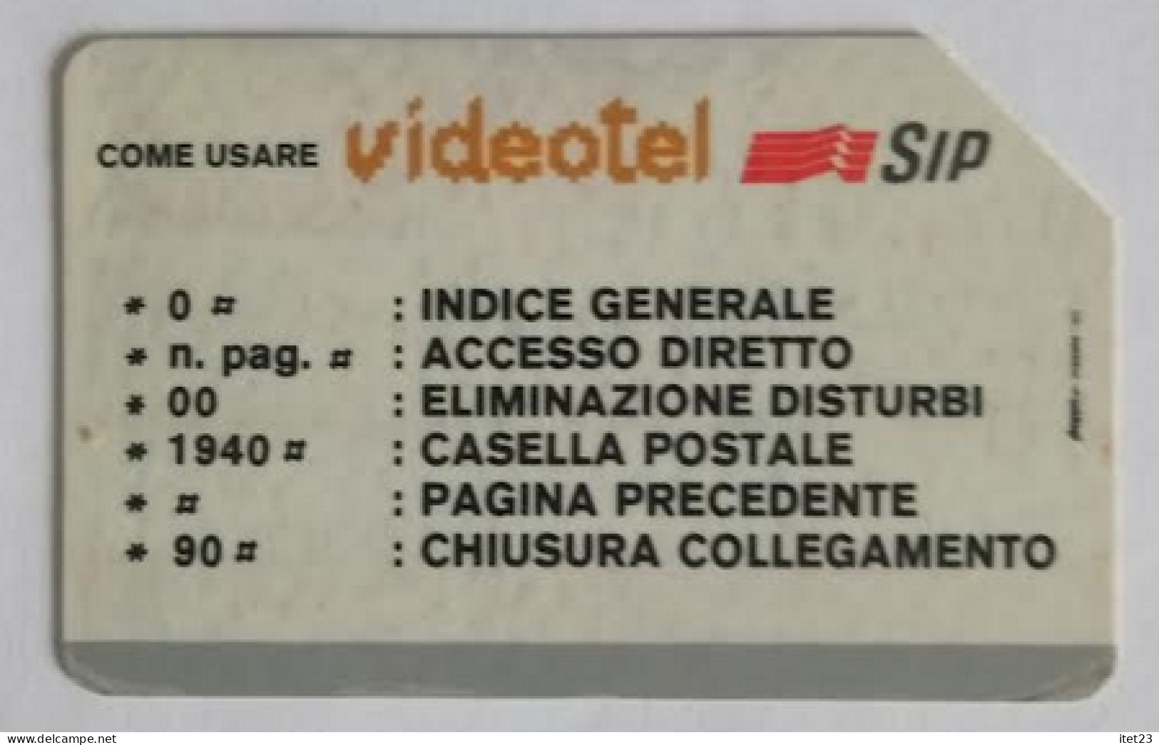SCHEDA TELEFONICA ITALIANA - USI SPECIALI  VIDEOTEL SIP- C&C 4009 - Verzamelingen
