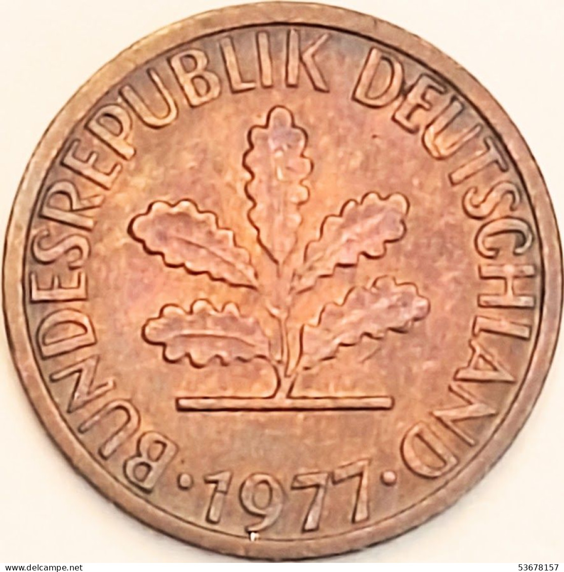 Germany Federal Republic - Pfennig 1977 D, KM# 105 (#4471) - 1 Pfennig