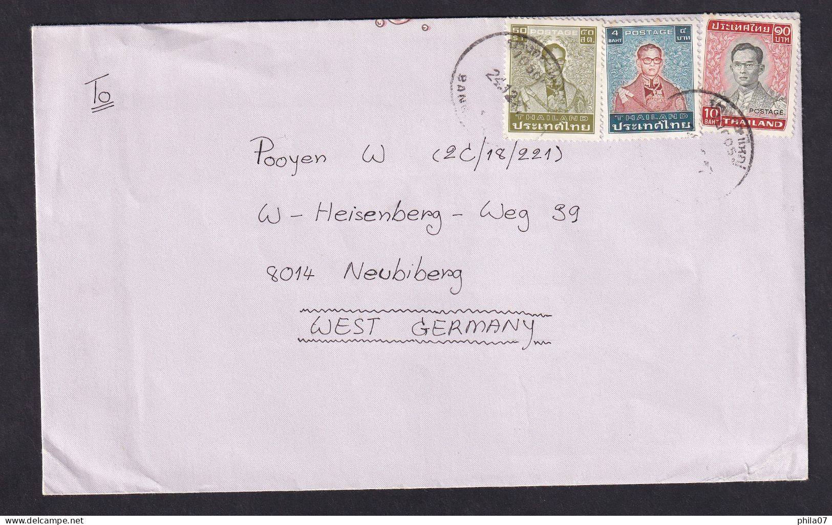 THAILAND - Envelope Sent From Thailand To Germany, Nice Franking And Nice Envelope / 2 Scans - Thailand