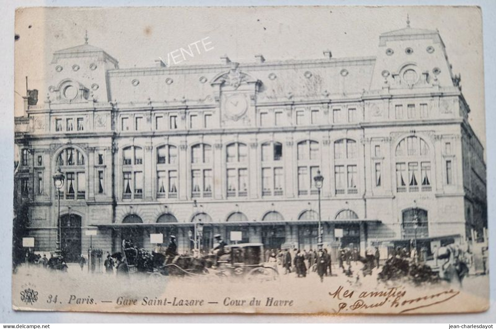 Carte Postale PARIS : Gare Saint-Lazare - Pariser Métro, Bahnhöfe