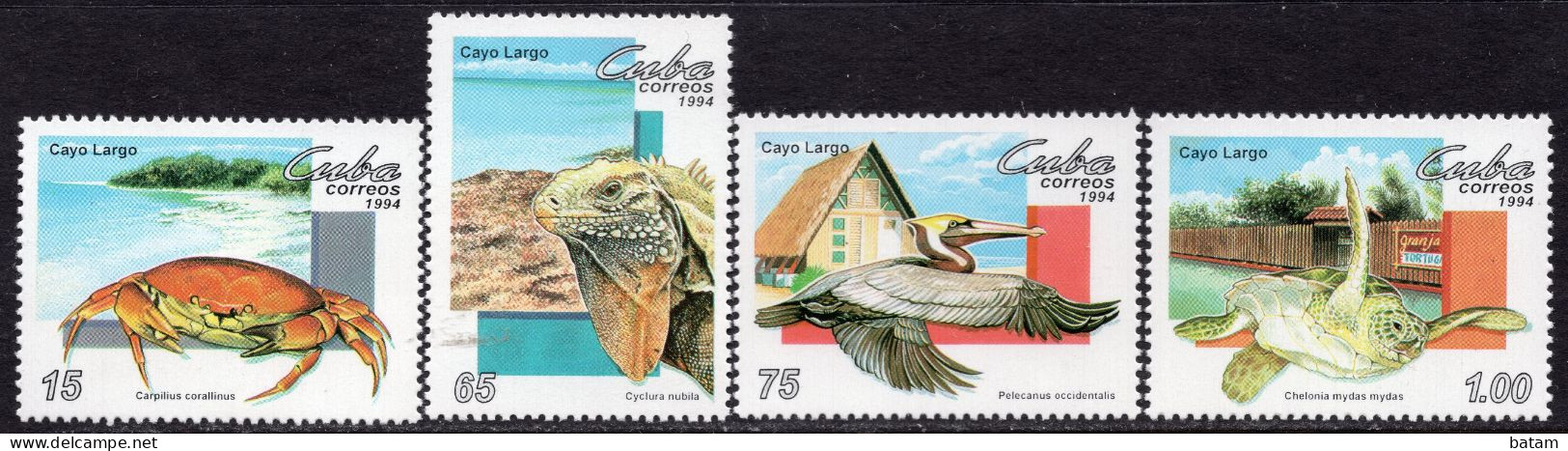 CUBA 1994 - Fauna - Birds - Pelican - Crab - Turtle - MNH Set - Nuovi