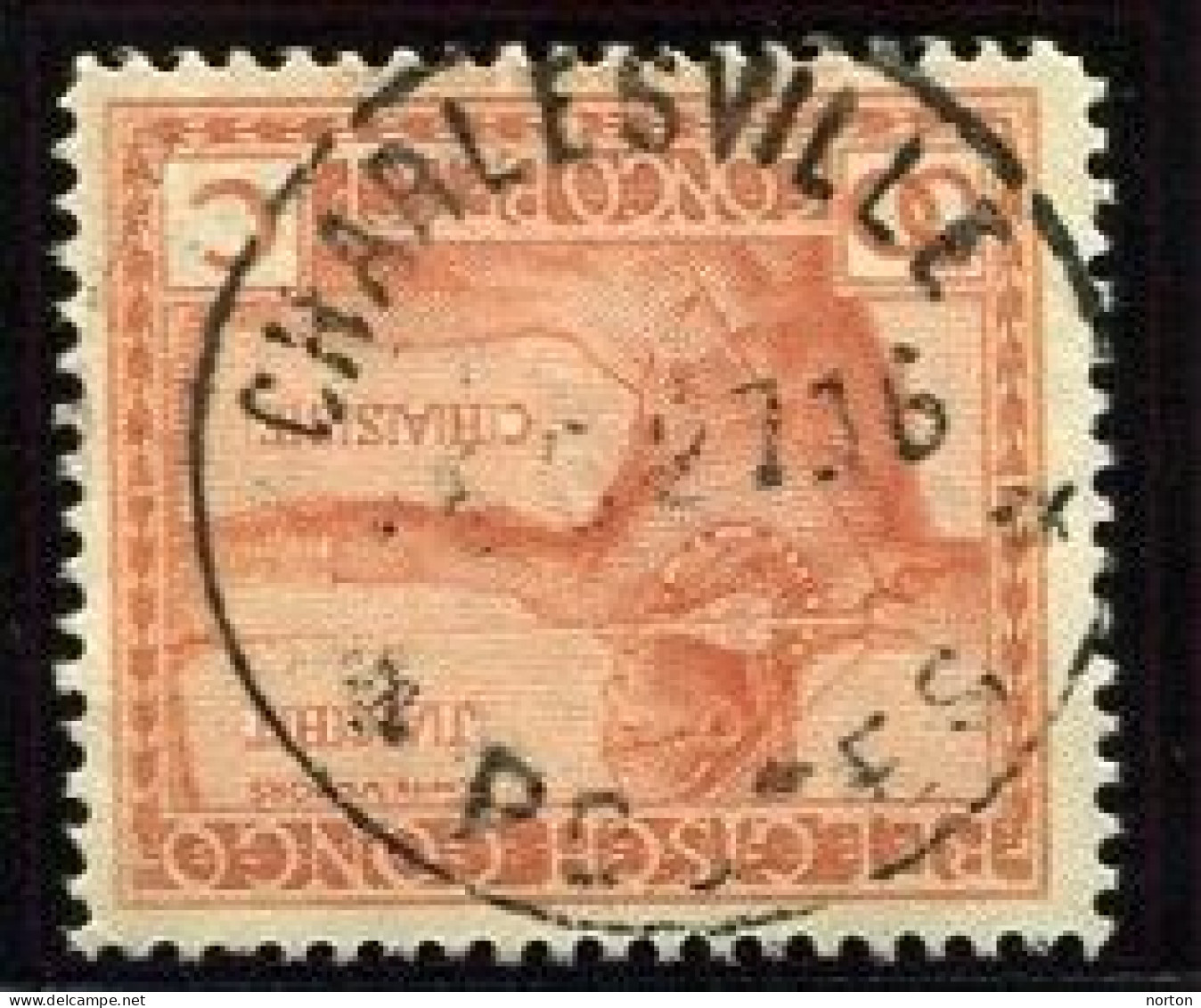 Congo Charlesville Oblit. Keach 7A1 Sur C.O.B. 123 Le 04/06/1927 - Usati