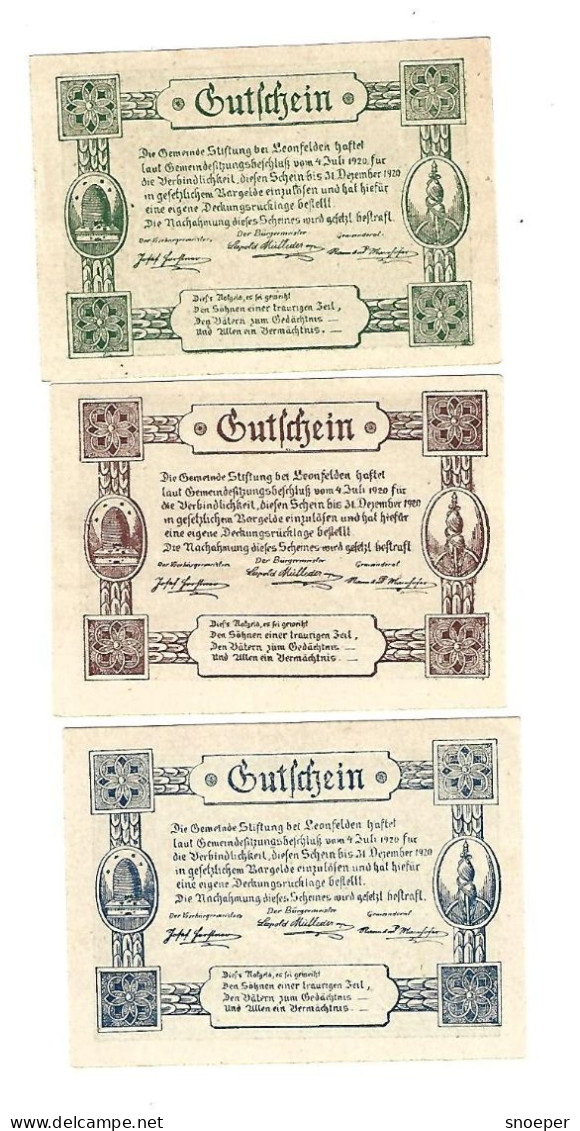 **notgeld   Austria  Stiftung  Serie Compleet  1037a - Oostenrijk