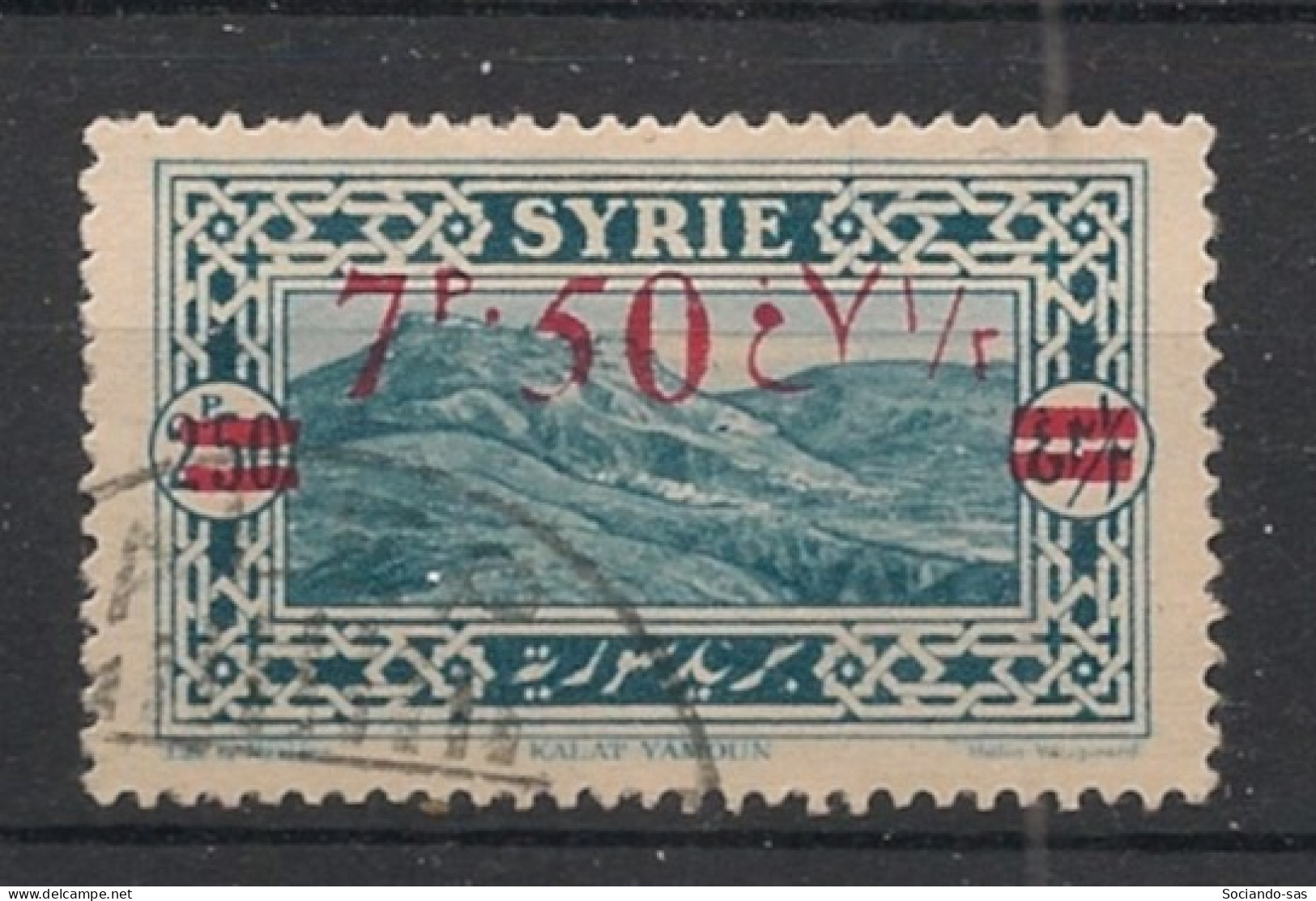 SYRIE - 1928 - N°YT. 191 - Kalat Yamoun 7pi50 Sur 2pi50 - Oblitéré / Used - Gebruikt