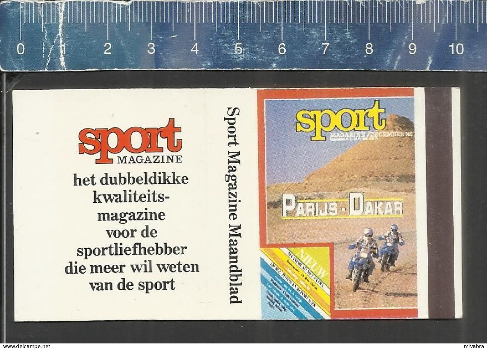 PARIS DAKAR 1989-  - SPORT MAGAZINE   - MATCHBOX SKILLET BELGIUM - Zündholzschachteletiketten