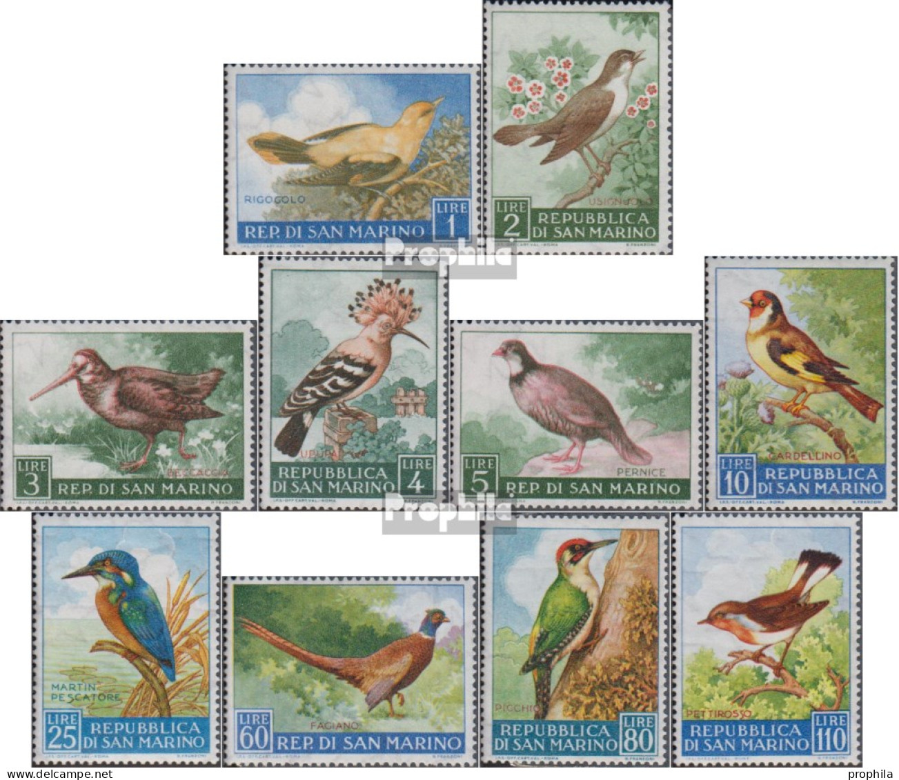 San Marino 635-644 (kompl.Ausg.) Postfrisch 1960 Vögel - Nuevos