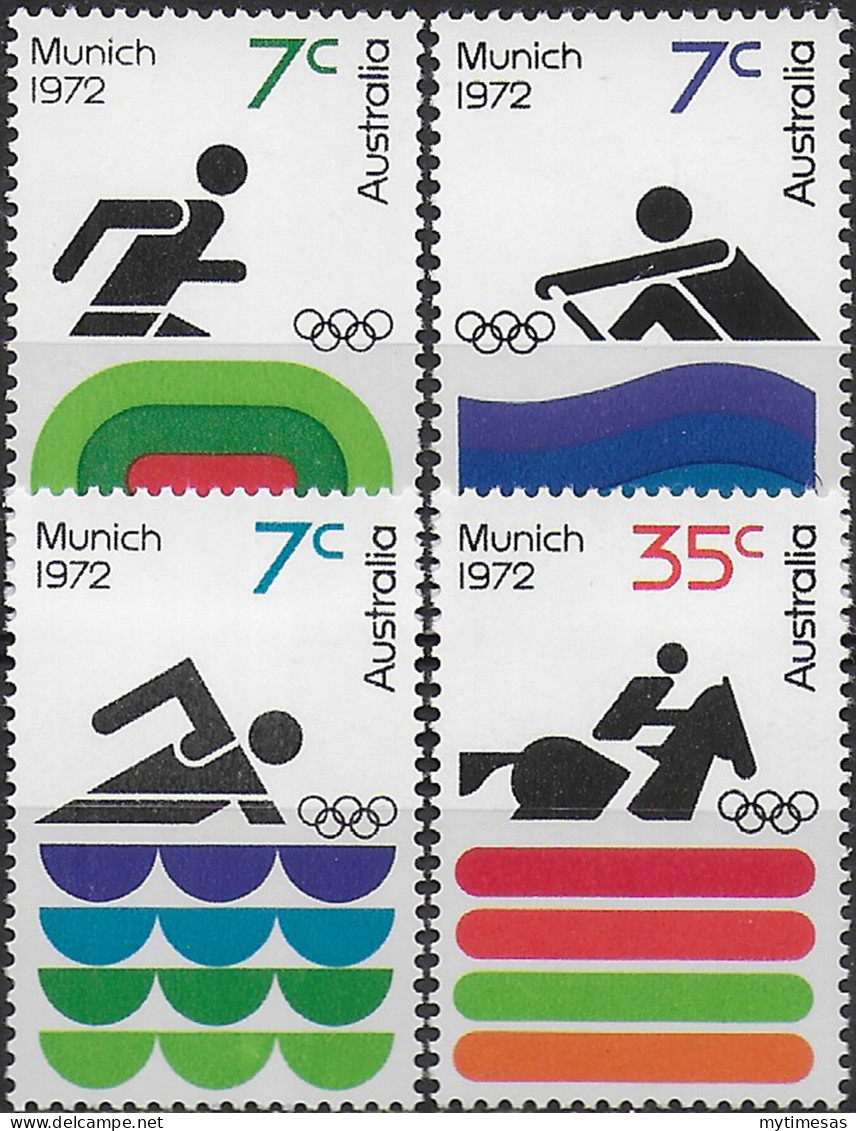 1972 Australia Olympic Games 4v. MNH Michel N. 499/502 - Other & Unclassified