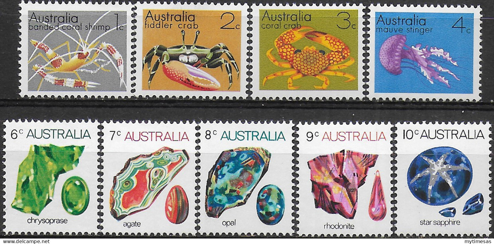 1973 Australia Marine Life And Gemstones 9v. MNH S.G. 545/552a - Other & Unclassified