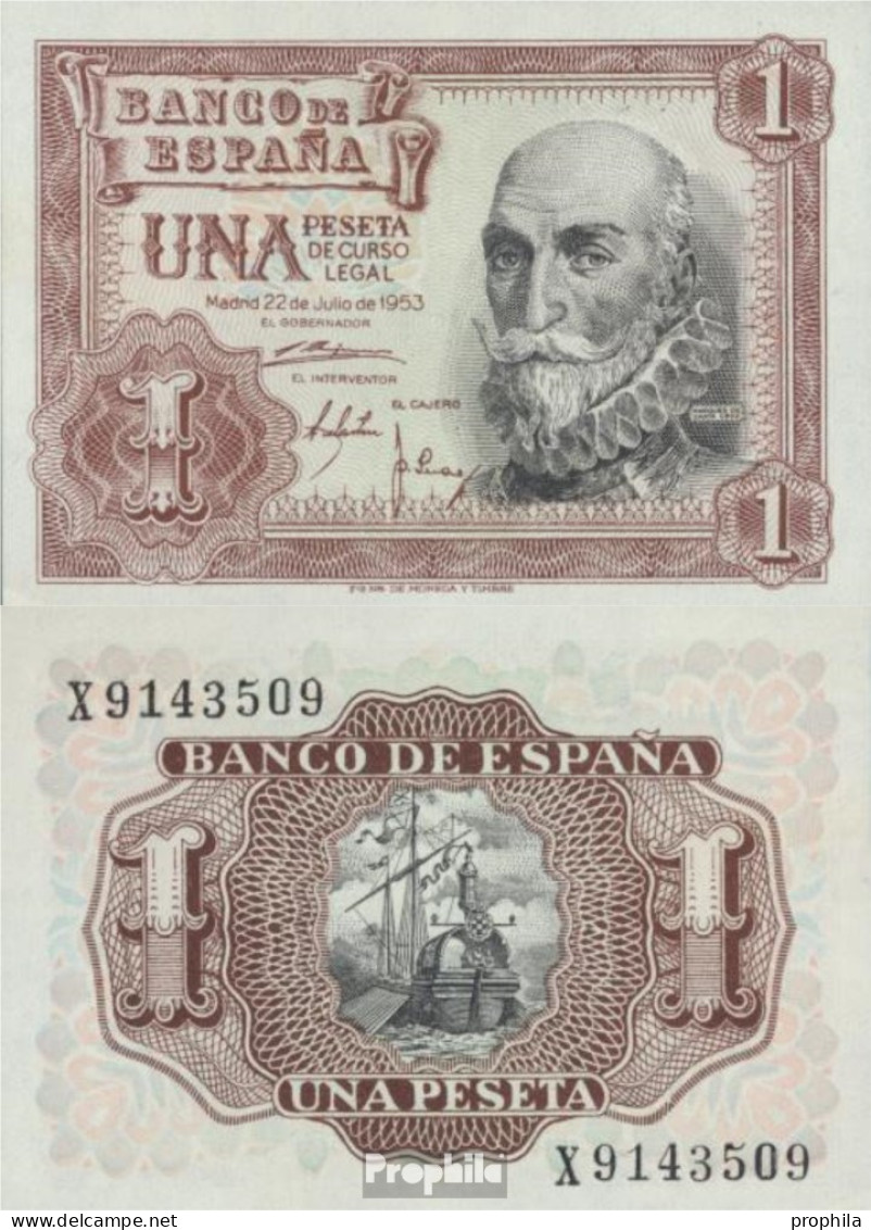 Spanien Pick-Nr: 144a Bankfrisch 1953 1 Peseta - 1-2 Peseten