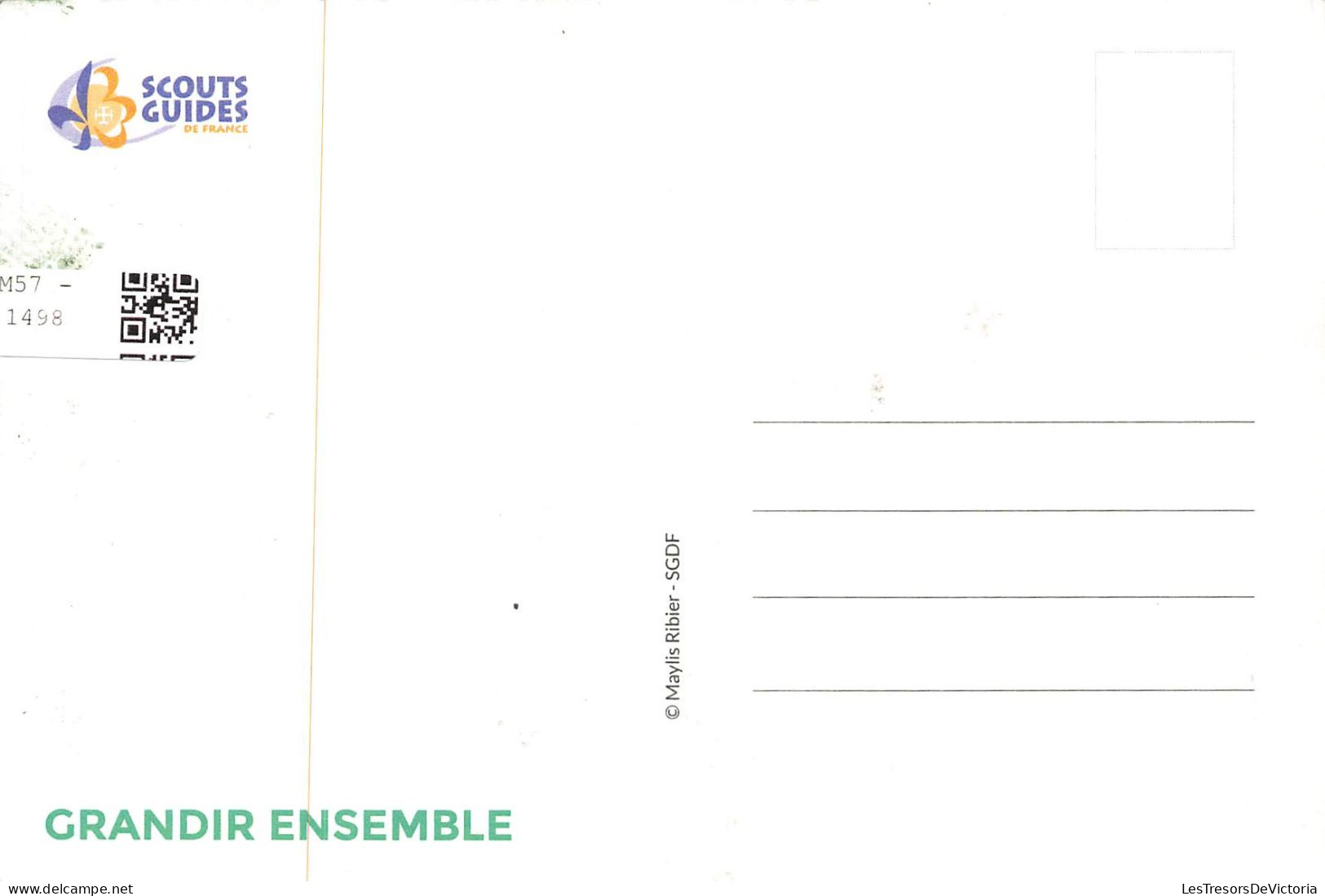 SCOUTISME - Grandir Ensemble - Feu De Camp - Colorisé - Carte Postale - Scoutisme