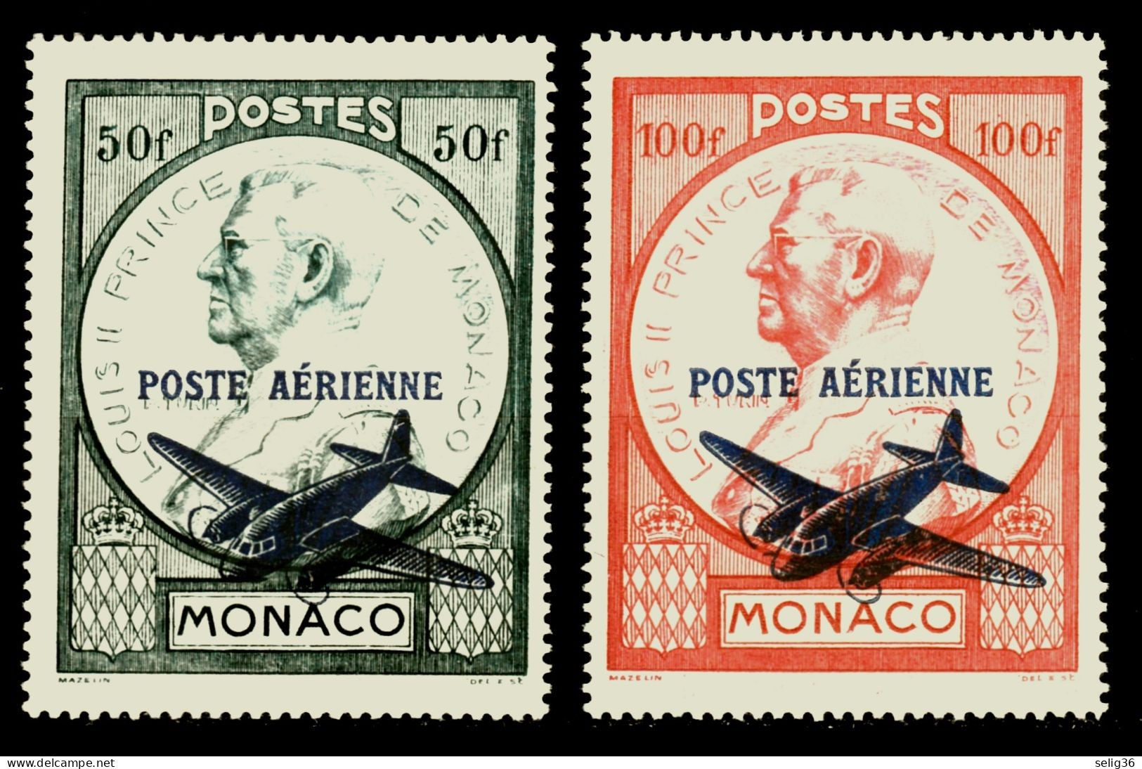 MONACO 1946 YT PA 13-14 * - Poste Aérienne