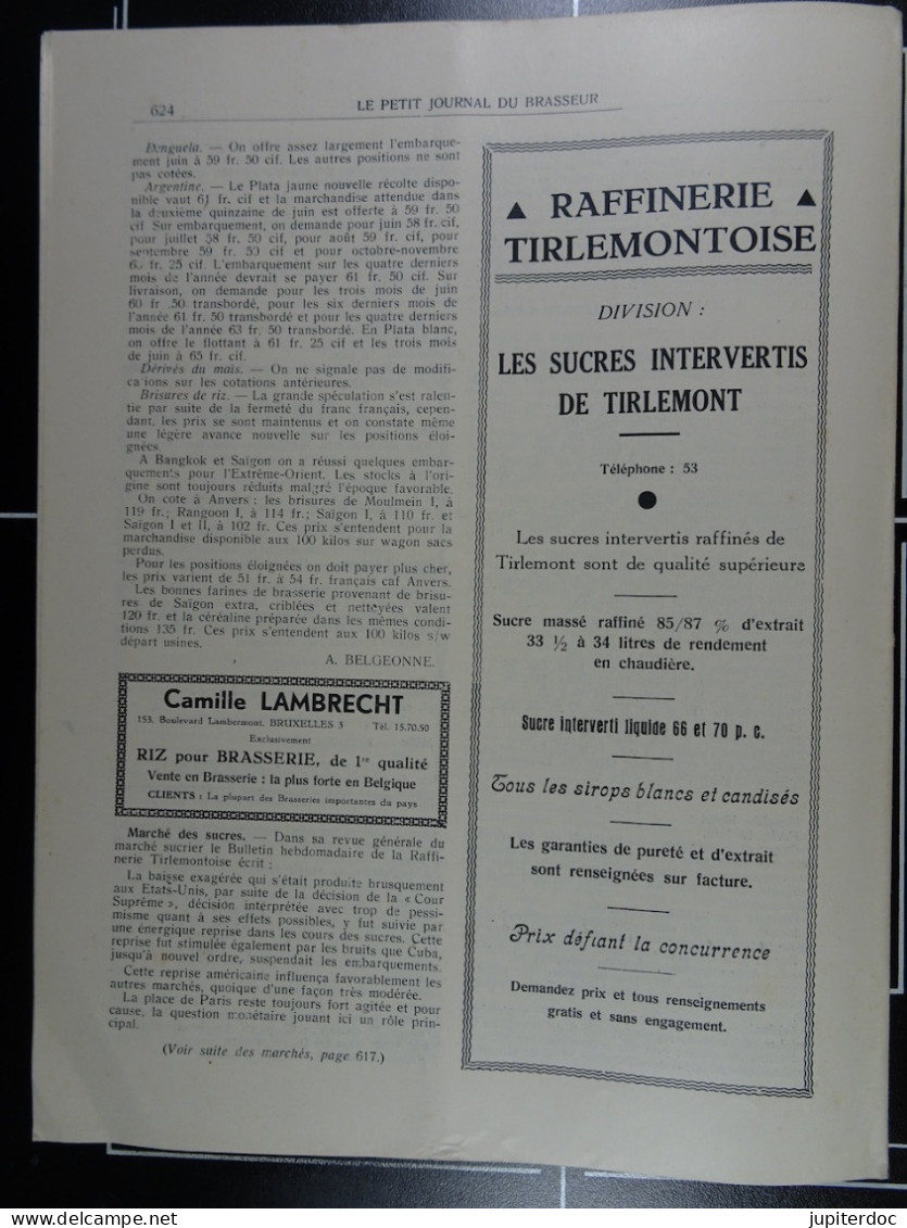 Le Petit Journal Du Brasseur N° 1829 De 1935 Pages 602 à 624 Brasserie Belgique Bières Publicité Matériel Brouwerij - 1900 - 1949