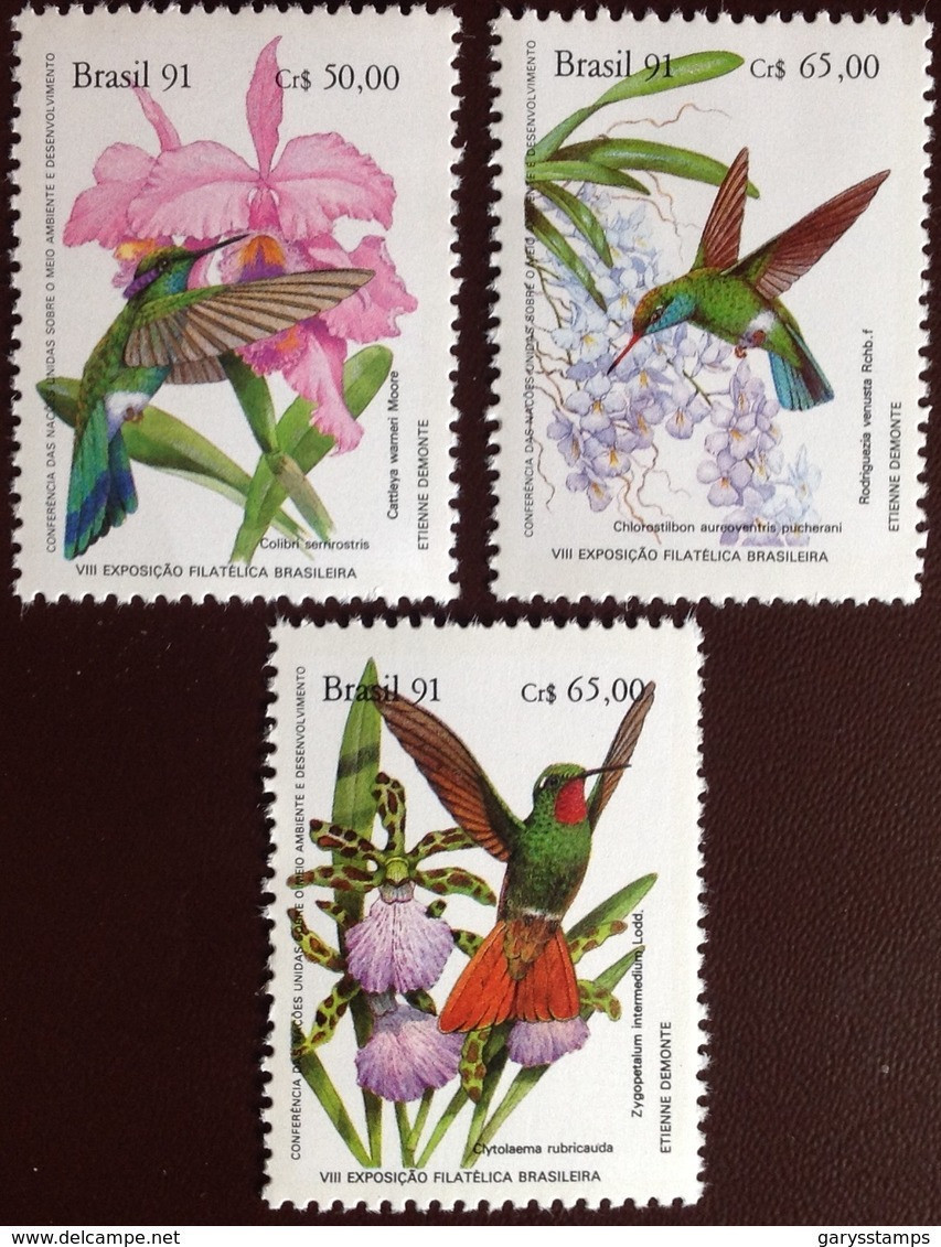 Brazil 1991 Brapex Humming Birds Orchids MNH - Other & Unclassified