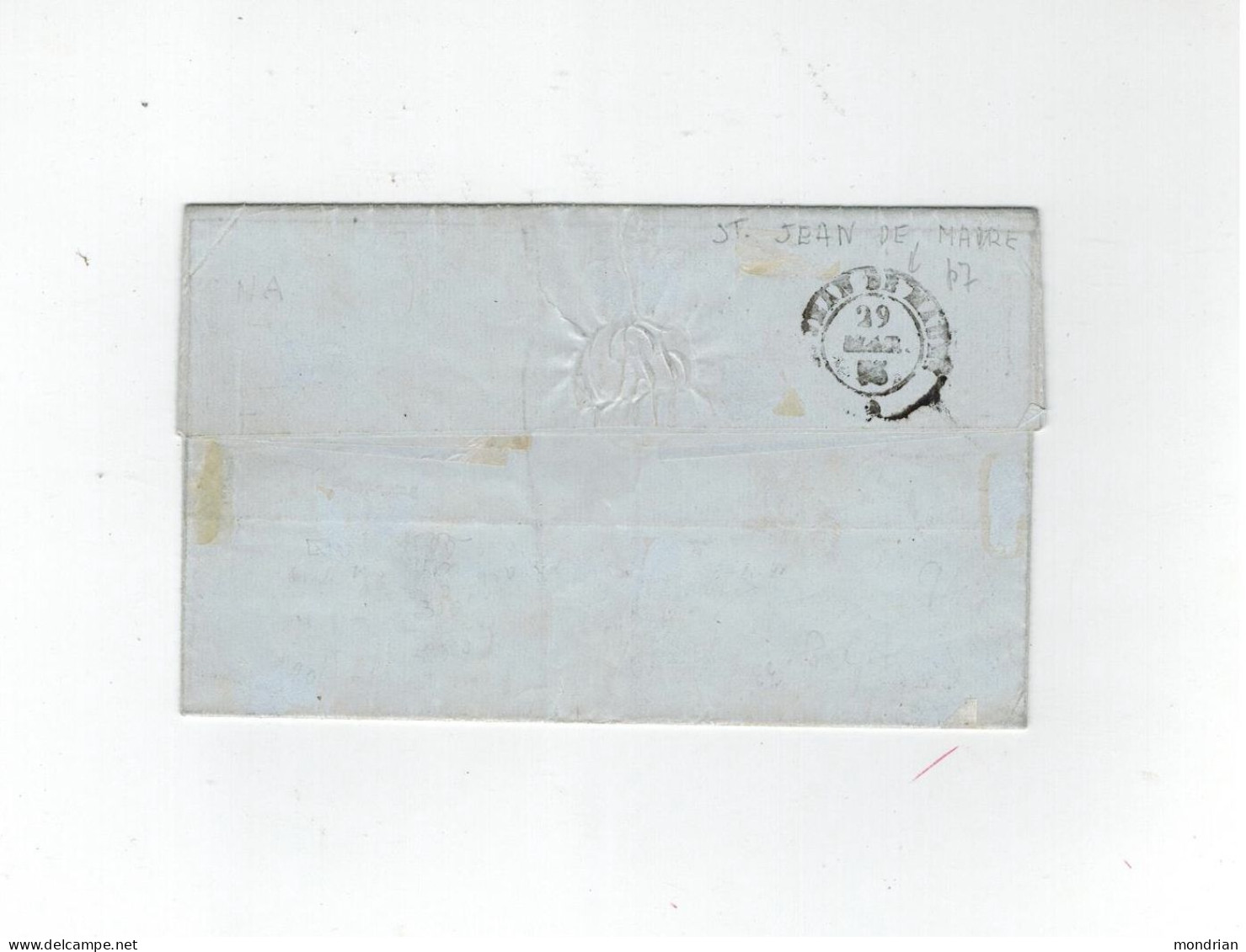 LETTRE DUCHE DE SAVOIE DE LANSLEBOURG A ST JEAN DE MAURIENNE 1855 SARDE SARDAIGNE 3EME EMISSION - 1849-1876: Klassik