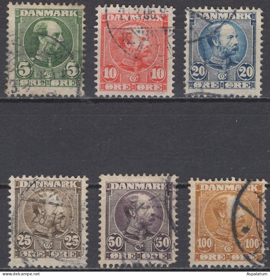 Denmark - Definitives - Set Of 6 - King Christian IX - Mi 47~52 - 1904/06 - Used Stamps