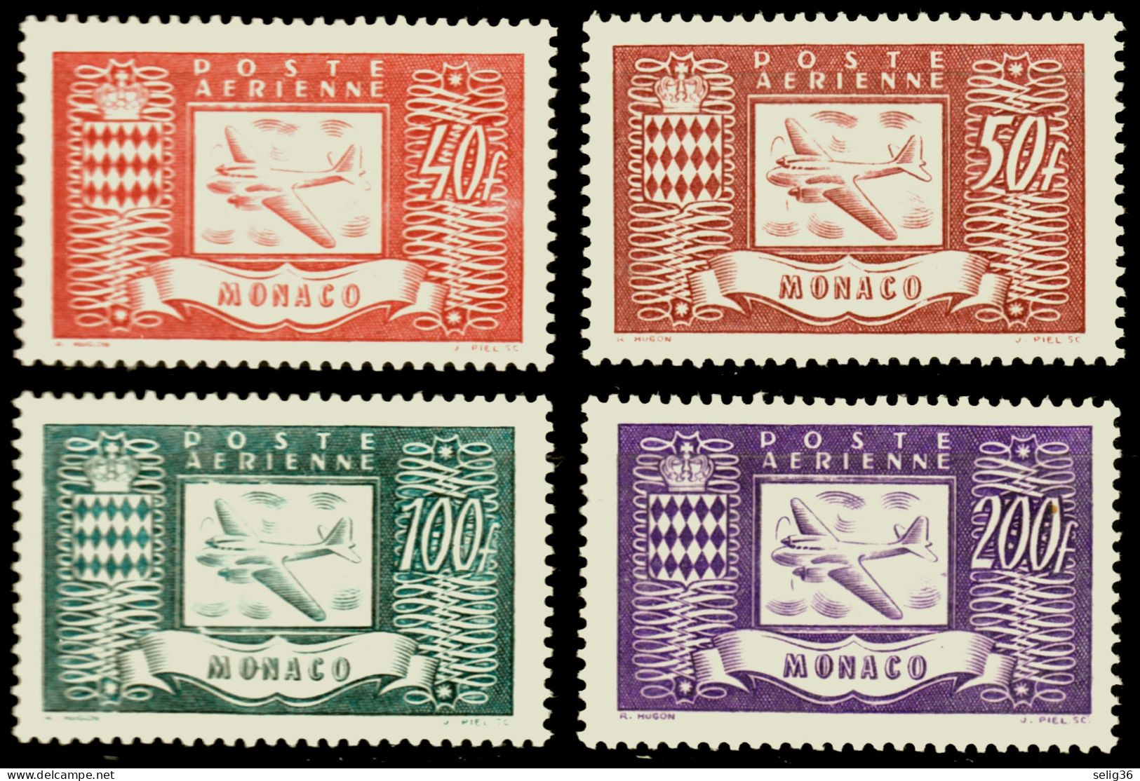 MONACO 1946 YT PA 15-18 ** - Airmail