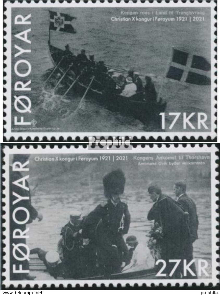 Dänemark - Färöer 1019-1020 (kompl.Ausg.) Postfrisch 2021 König Christian X - Faroe Islands